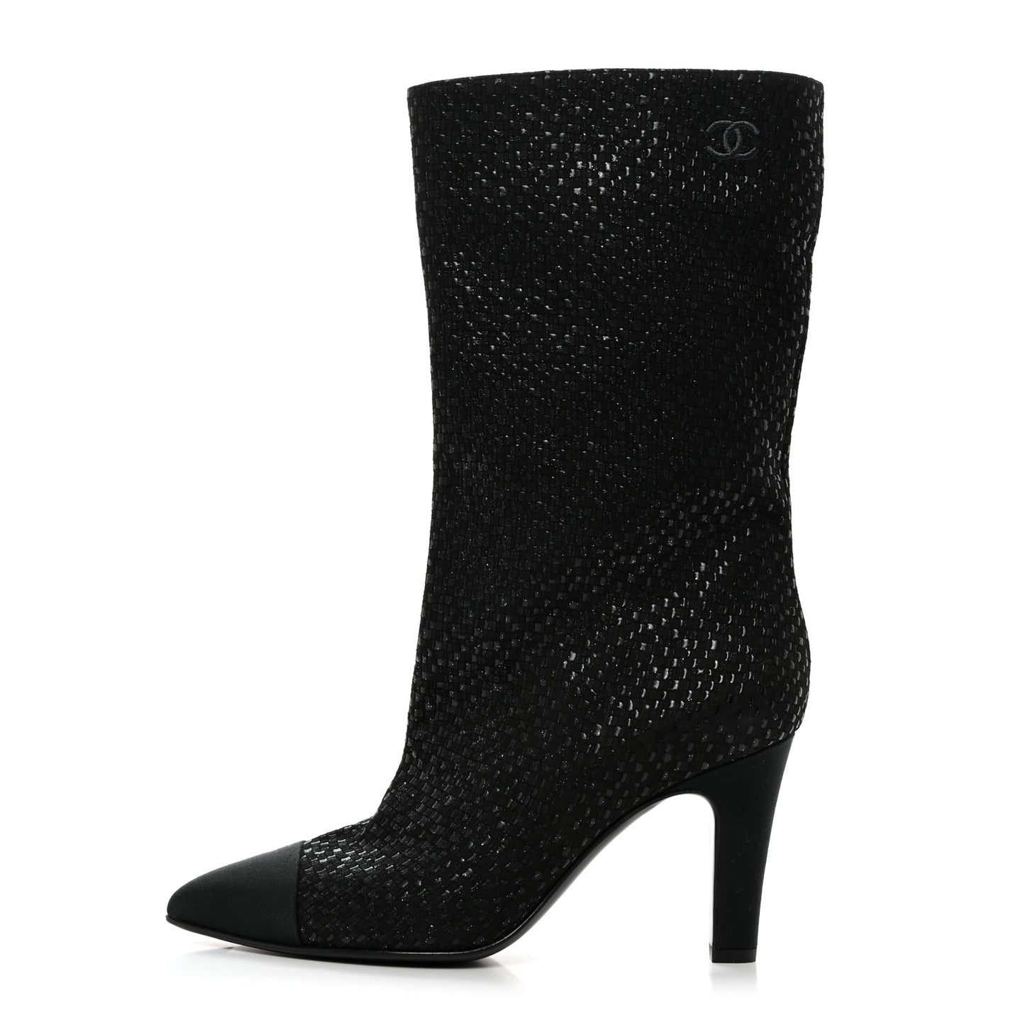 Fan Goatskin Grosgrain Gabrielle Cap Toe Short Boots 37 Black