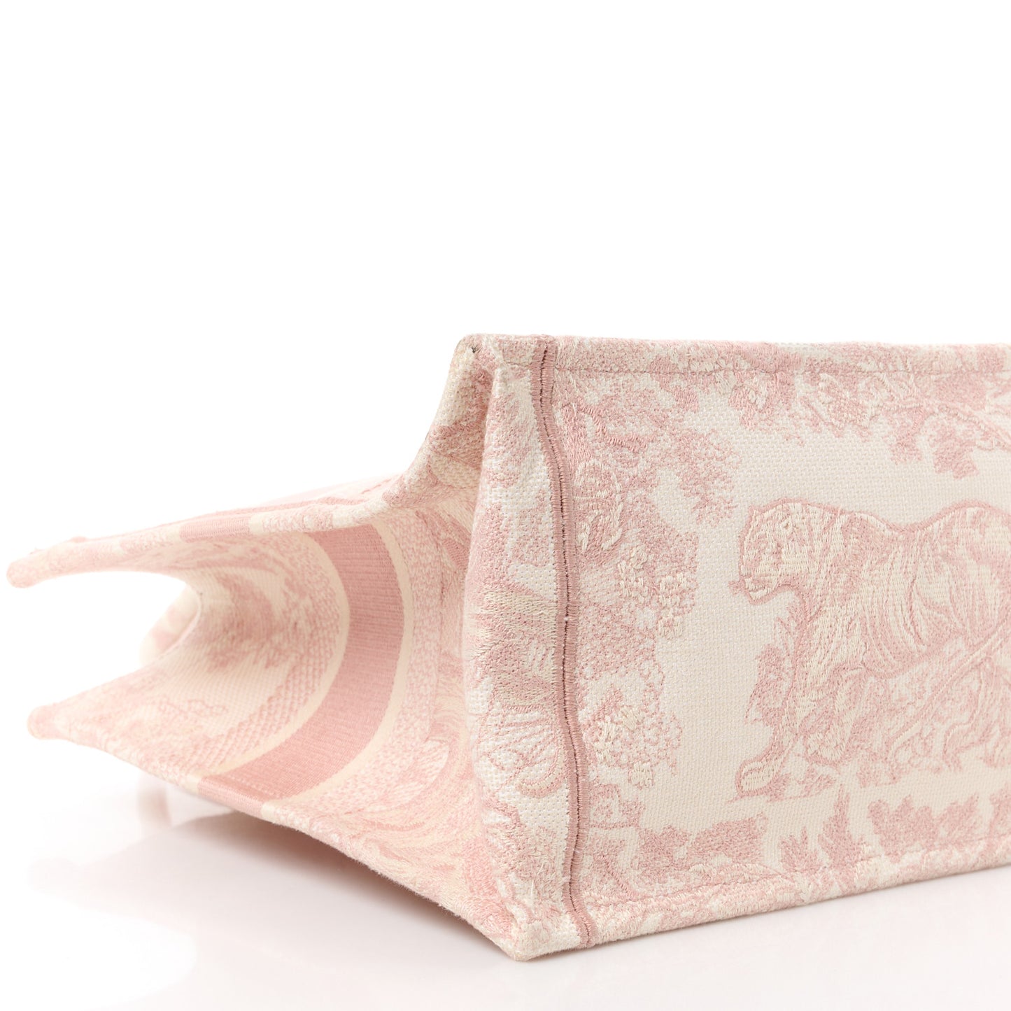 Canvas Embroidered Medium Dioriviera Toile De Jouy Book Tote Rose