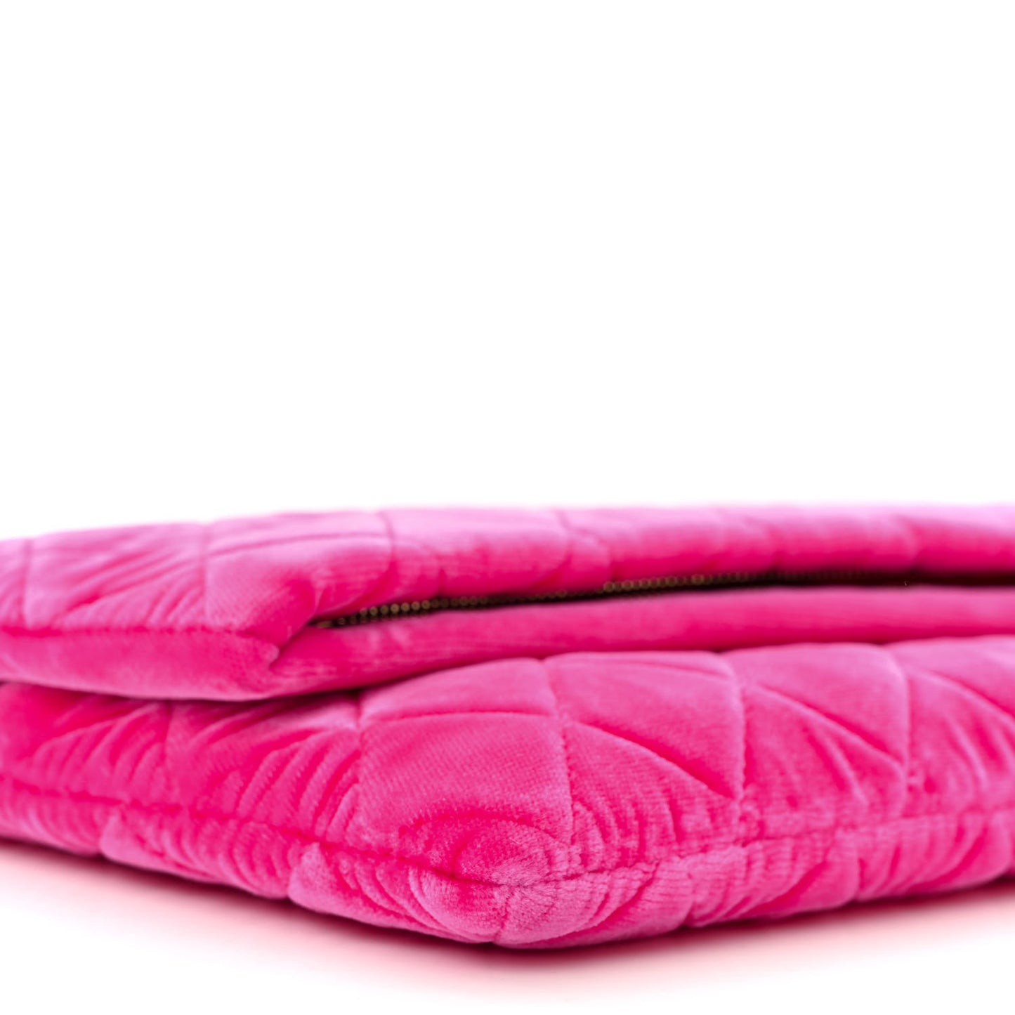 Velvet Quilted CC Beauty Clutch Pink