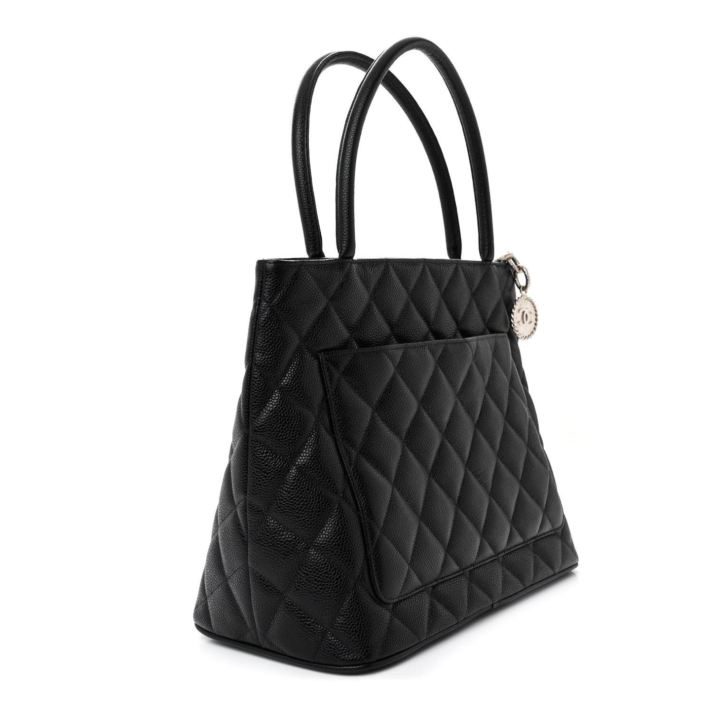 Caviar Quilted Medallion Tote Black