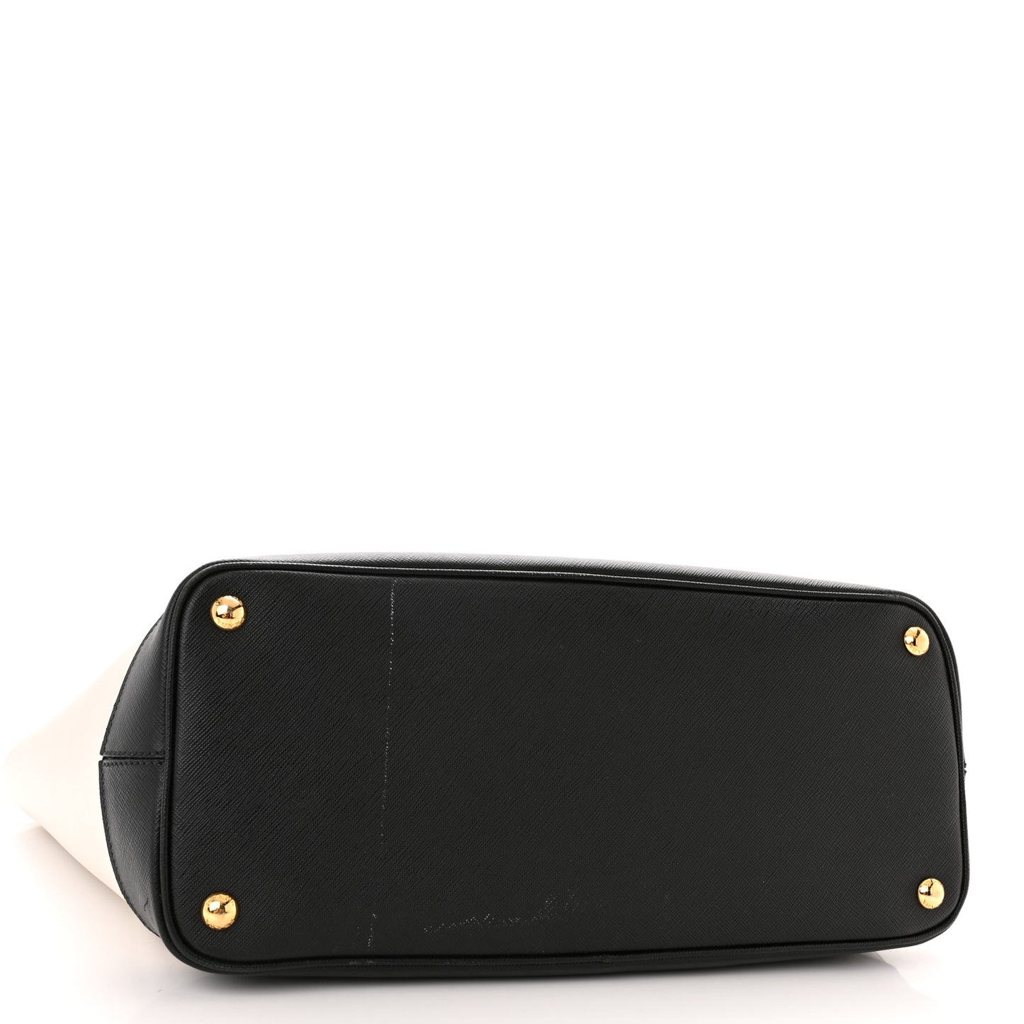 Saffiano Medium Bi-Color Top Handle Tote Black Talco