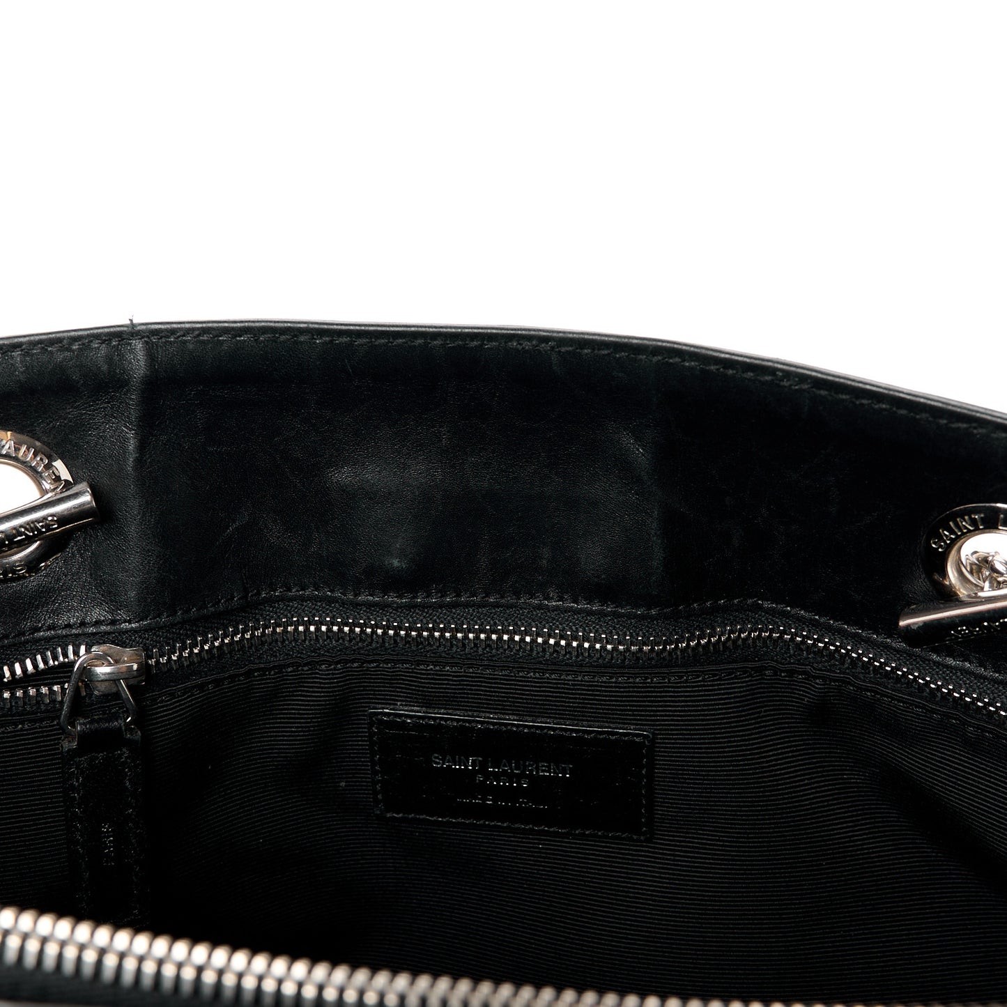 Lambskin Matelasse Studded Chevron Monogram Shopping Bag Black