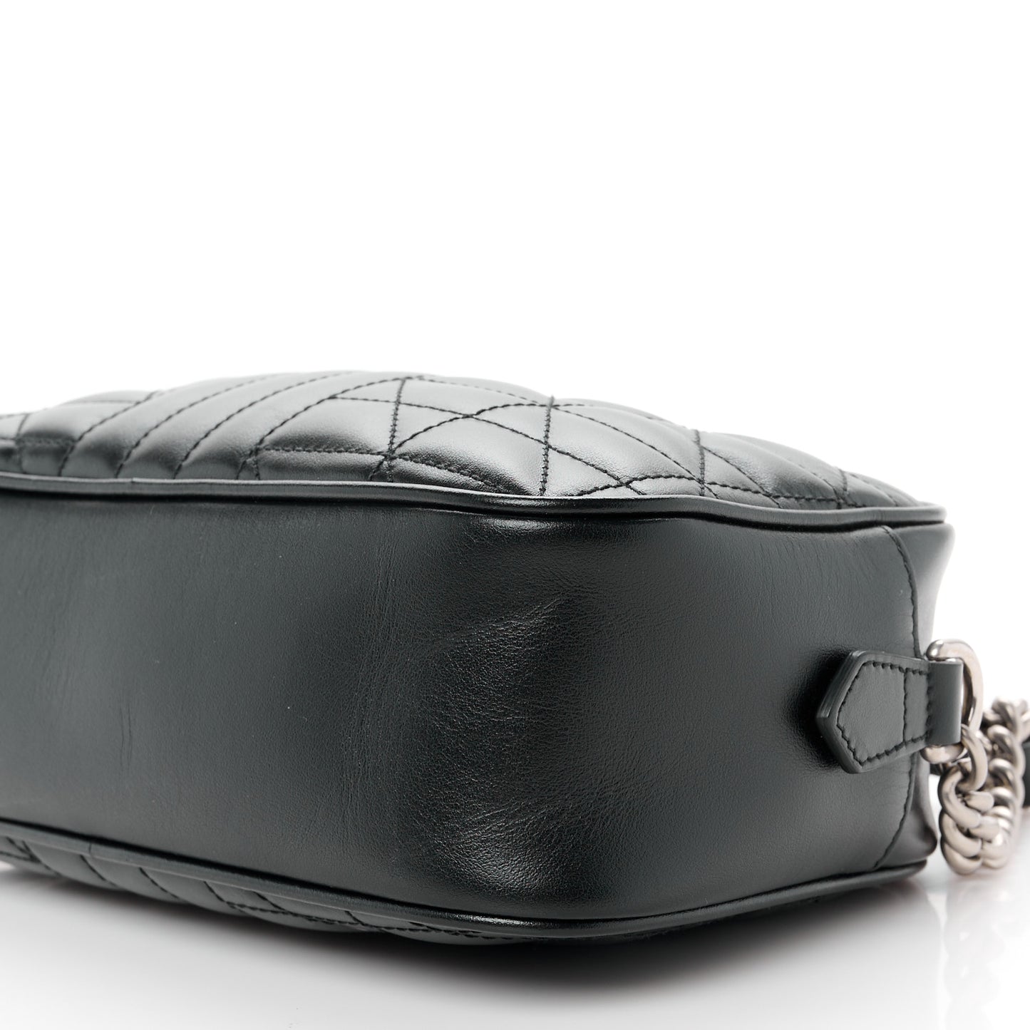 Calfskin Matelasse Aria Small GG Marmont Chain Shoulder Bag Black