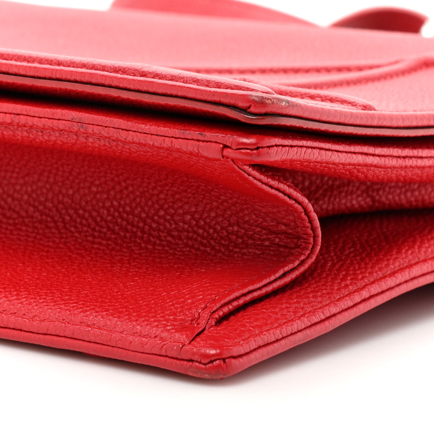 Grained Calfskin Medium Diorama Flap Bag Red