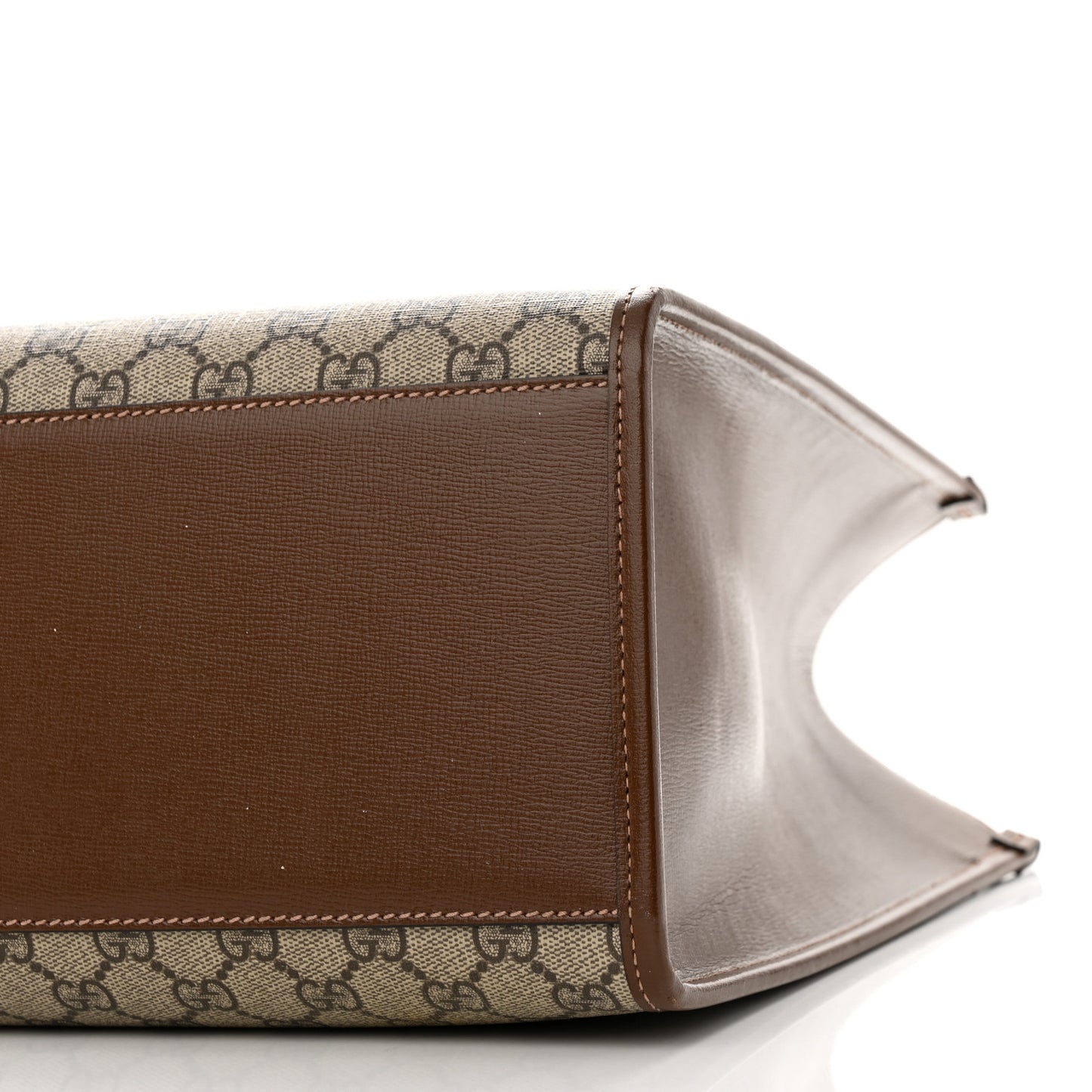 GG Supreme Monogram Azalea Calfskin Medium Retro Interlocking G Tote Bag Beige Ebony Brown Sugar