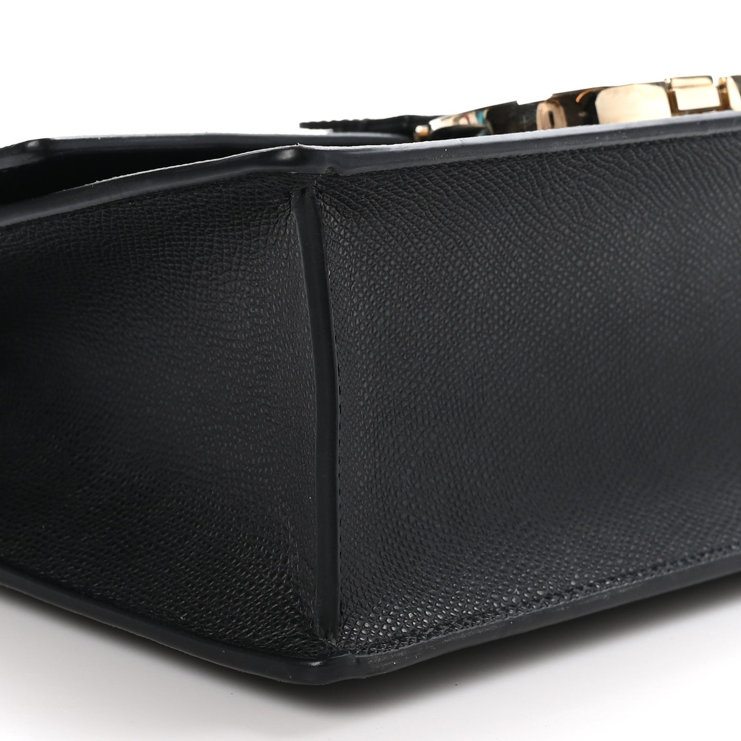 Grained Calfskin Embossed 30 Montaigne Chain Flap Bag Black