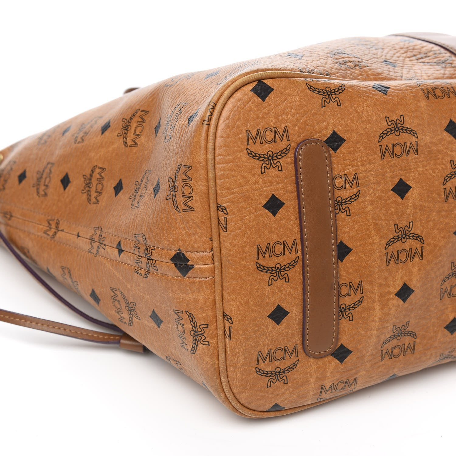 MCM Visetos Large Liz Reversible Shopper Tote Cognac 10 of 16