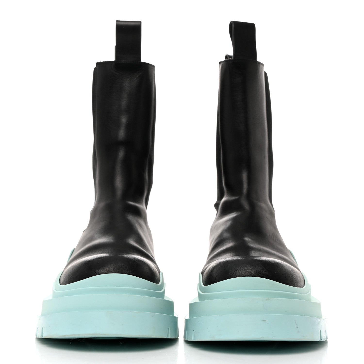 Bottega Veneta Calfskin Mens The Tire Chelsea Boots 45 Black Pale Blue 2 of 8