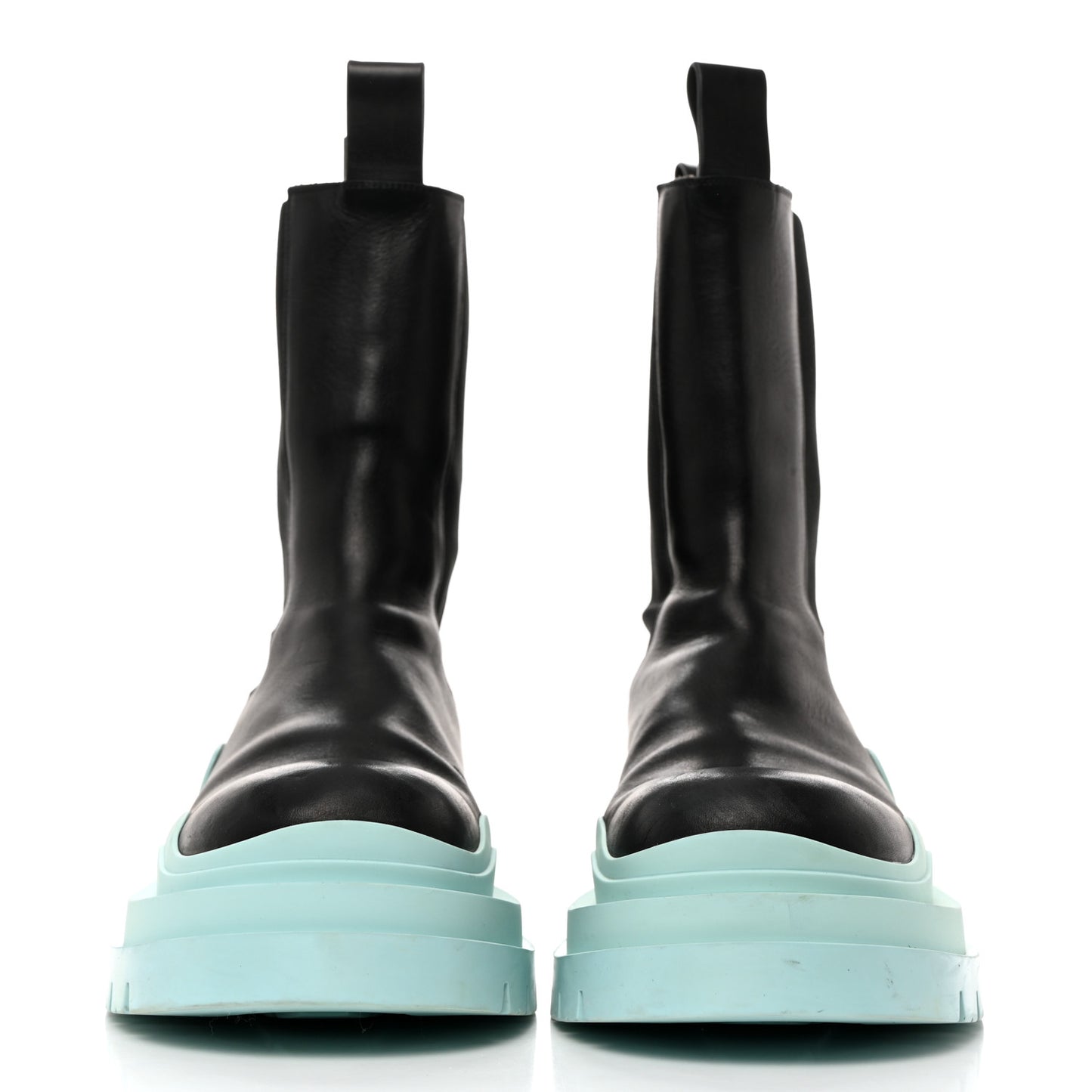 Calfskin Mens The Tire Chelsea Boots 45 Black Pale Blue