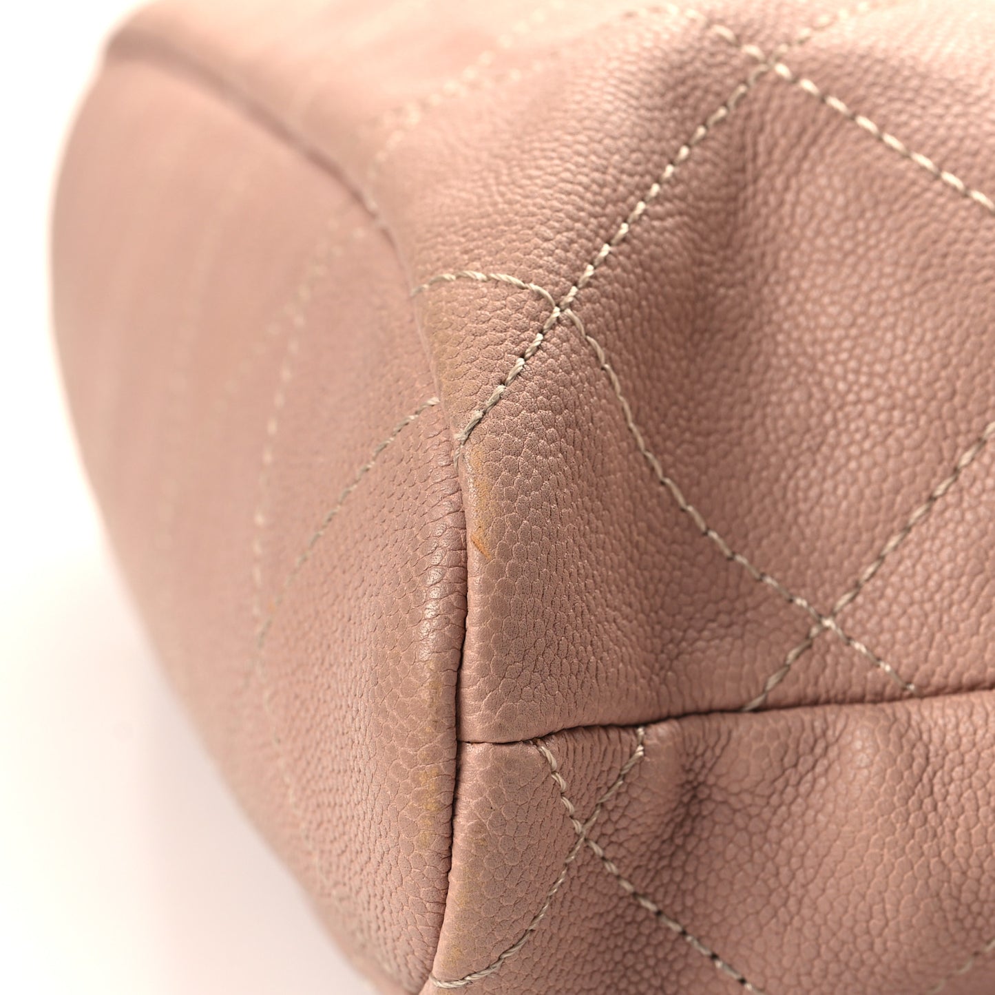 Caviar Quilted Shopping Tote Pink