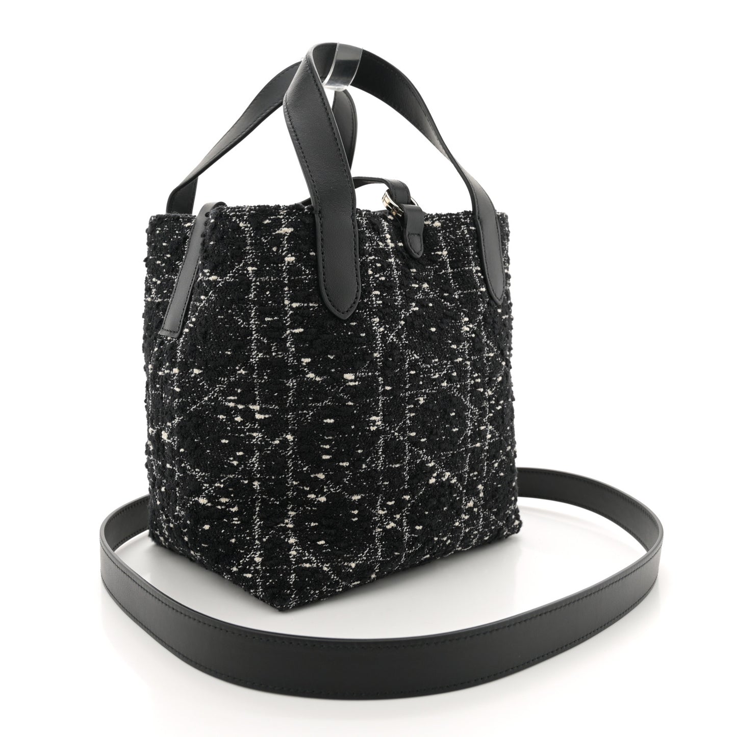 Tweed Cannage Small Vertical Toujours Black