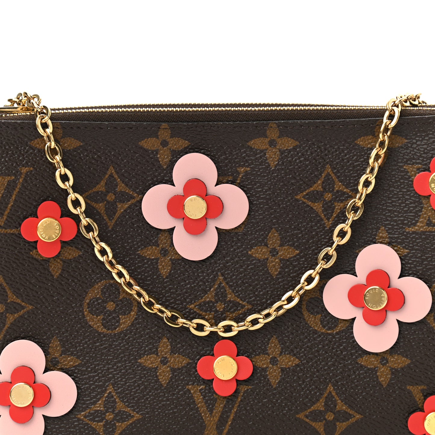 Monogram Blooming Flowers Double Zip Pochette