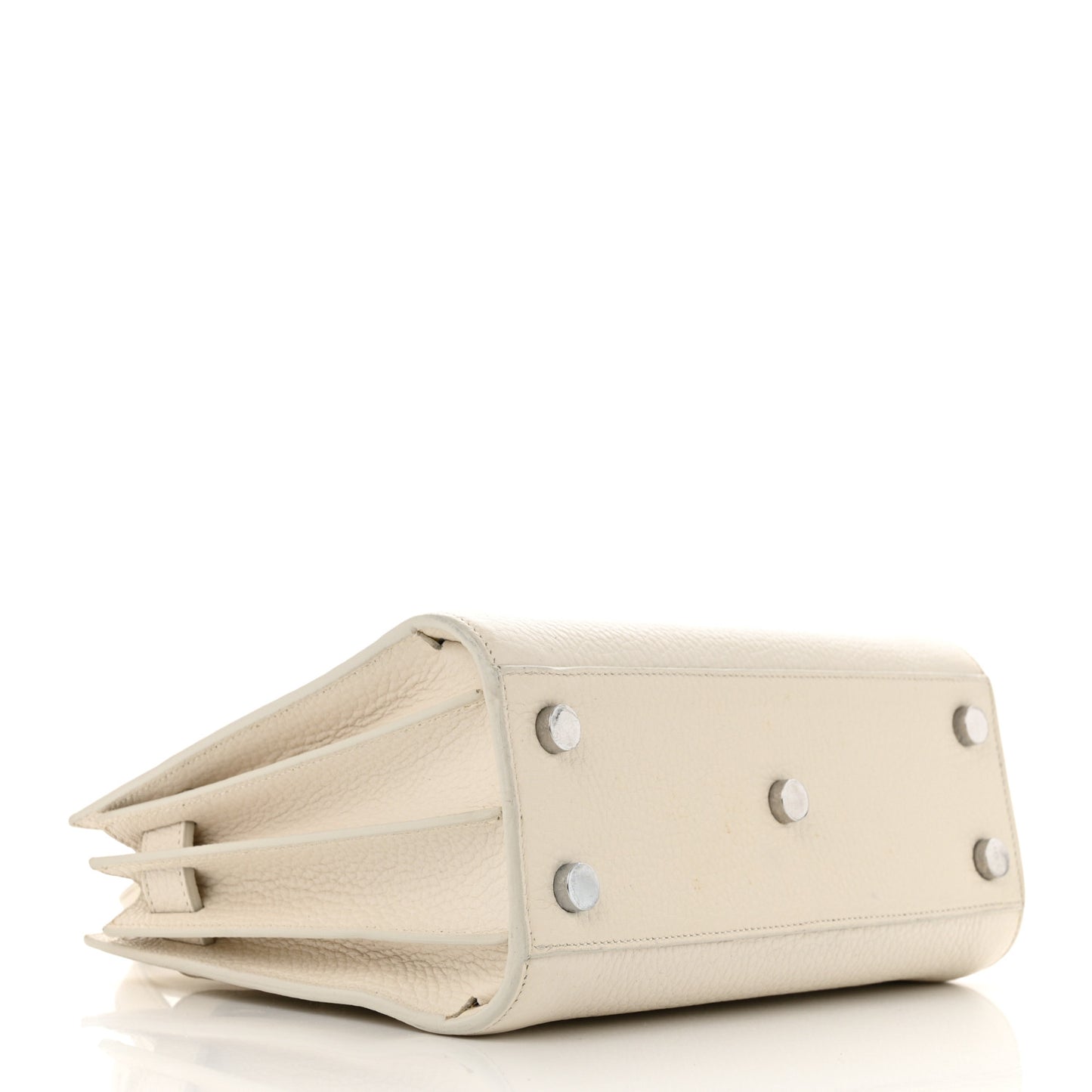 Grained Calfskin Nano Sac De Jour Dove White