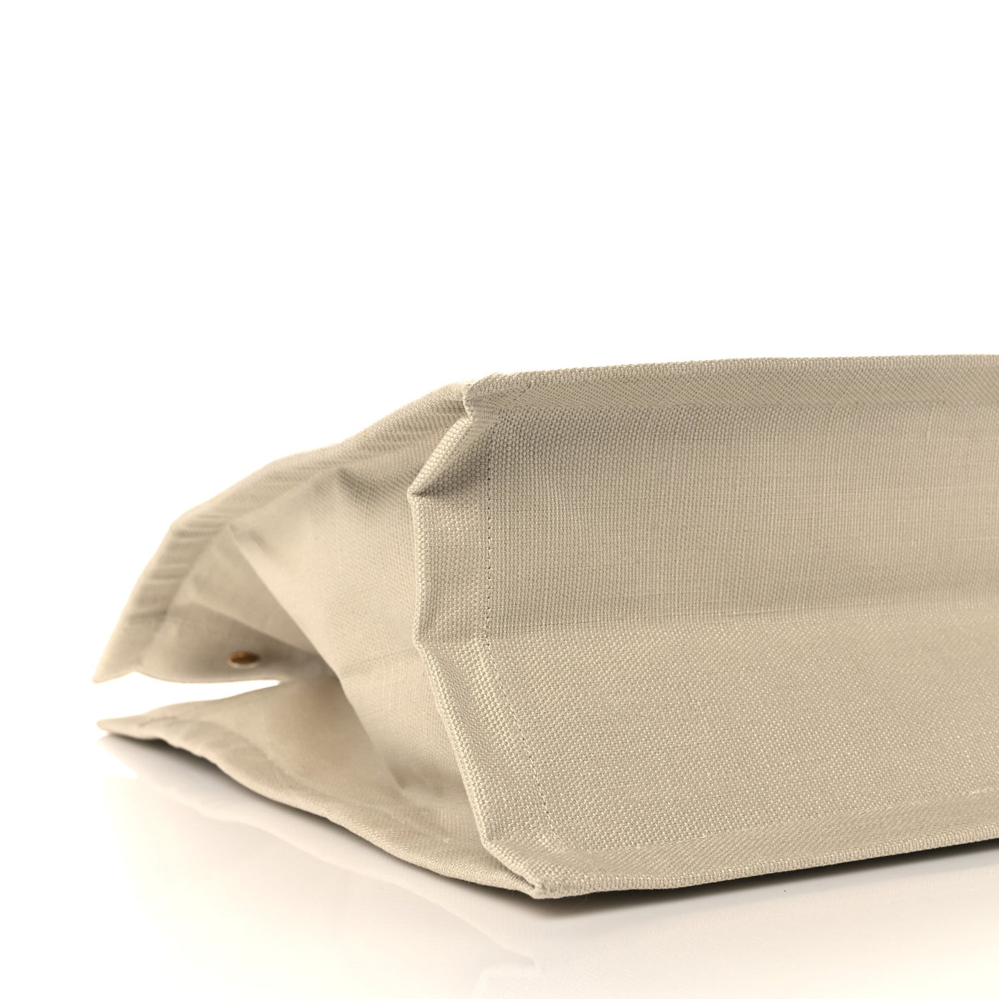 Cotton Linen Calfskin Striped Rive Gauche Tote Water Green