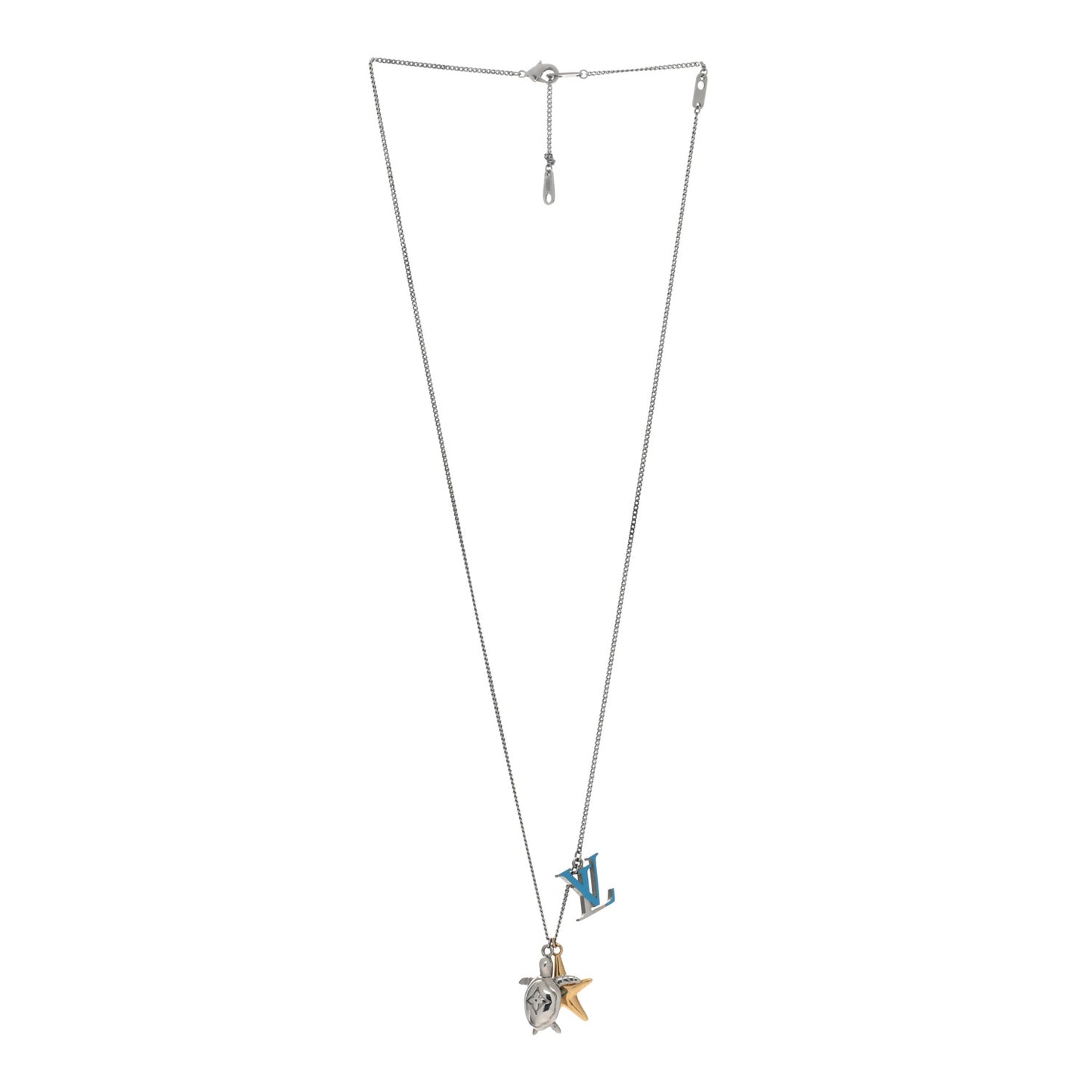 Lacquer Crystal Aquatics Necklace Silver