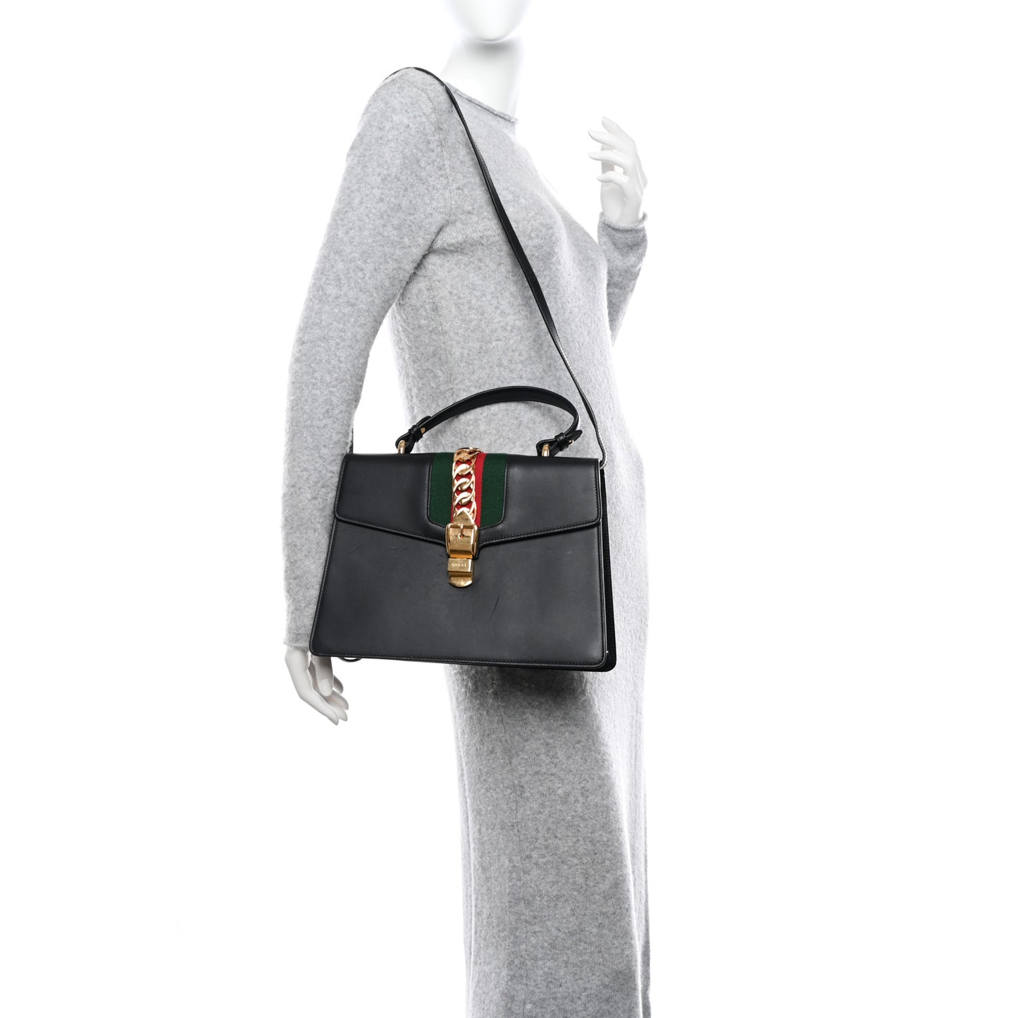 Calfskin Medium Sylvie Top Handle Bag Blue