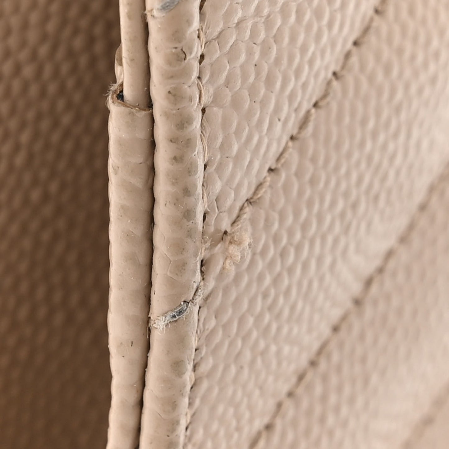 Grain De Poudre Matelasse Chevron Monogram Chain Wallet Dark Beige