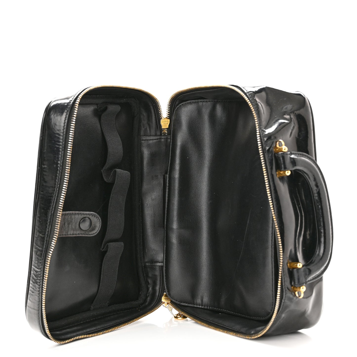 Patent CC Vanity Cosmetic Case Black