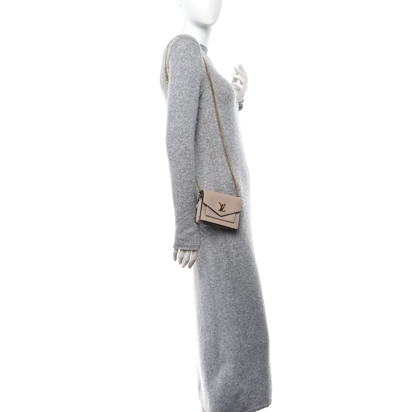 Soft Calfskin Mini My Lockme Chain Pochette Greige