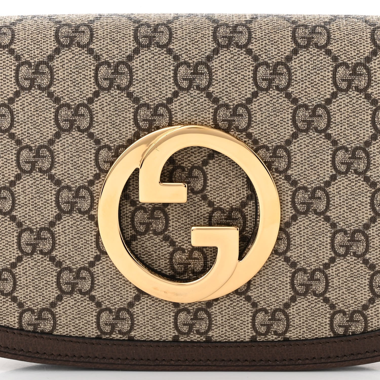Gucci GG Supreme Monogram Textured Dollar Calfskin Blondie Belt Bag 80 32 Beige Ebony New Acero 8 of 10