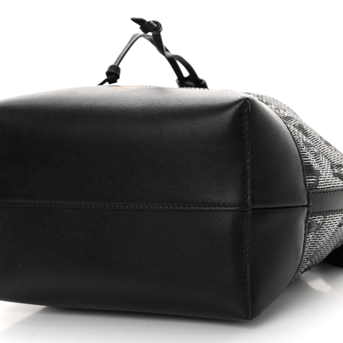 Calfskin Mesh JC Logo Juno Bucket Bag Black