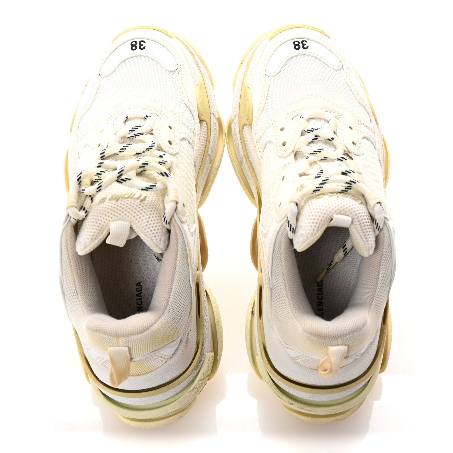 Balenciaga Fabric Mesh Womens Triple S Sneakers 38 White 2 of 10