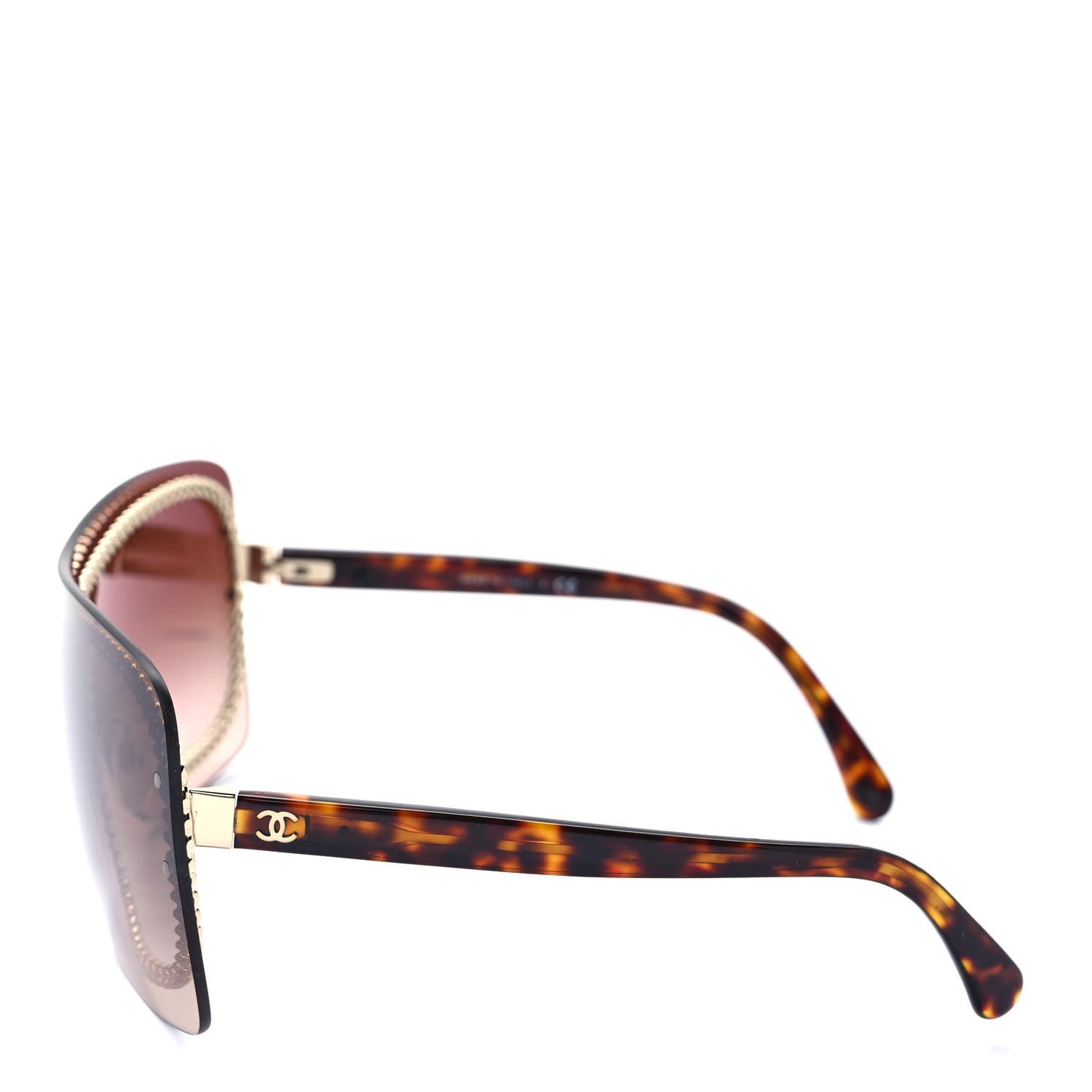 Rimless Shield Sunglasses 4243 Gradient Tortoise