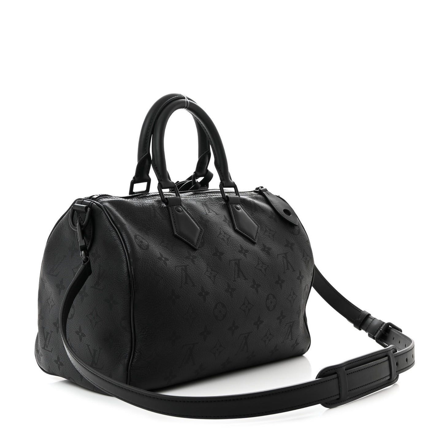 Calfskin Monogram Speedy P9 Bandouliere 30 Ultra Black