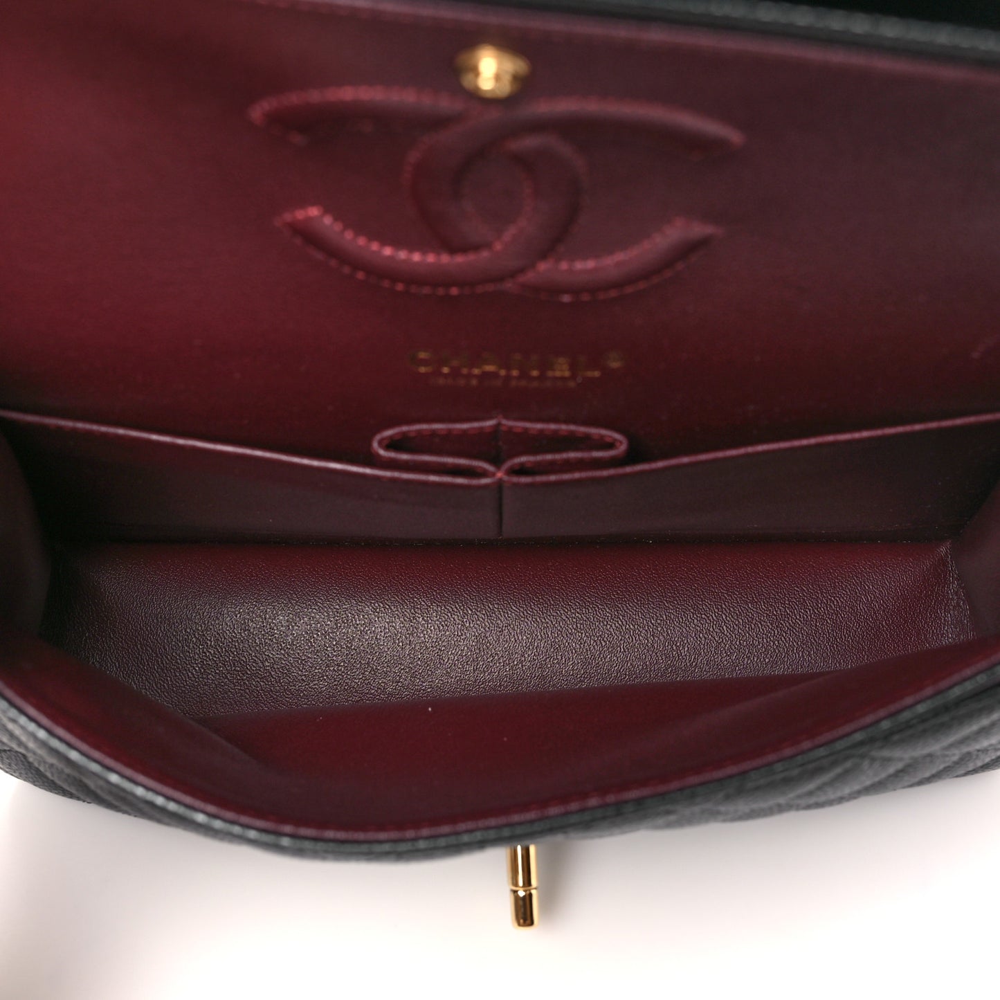 Caviar Quilted Small Double Flap Black