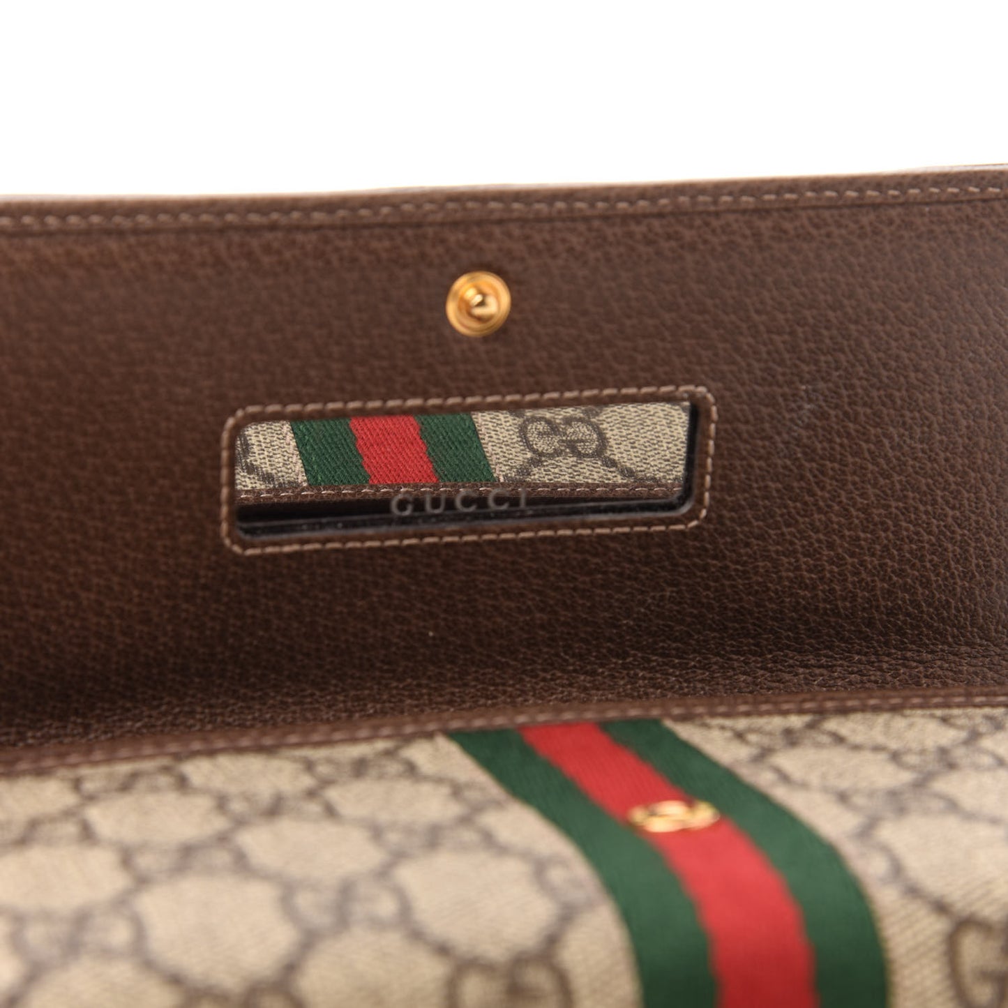 GG Supreme Monogram Web Ophidia Wallet On Chain Brown