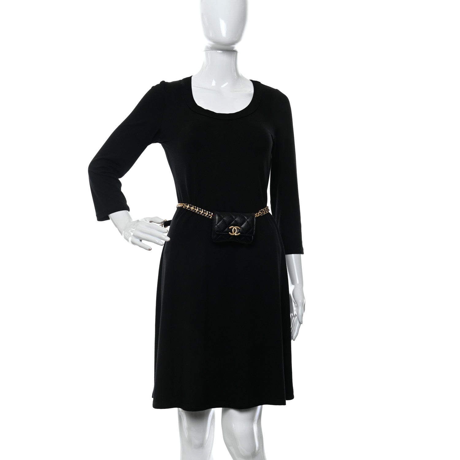 Chanel Shiny Caviar Quilted Chain Melody Belt Bag Black 2 of 10