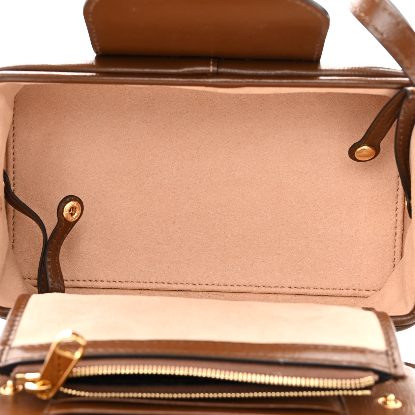 GG Supreme Monogram Mini Clasp Bag Beige Brown