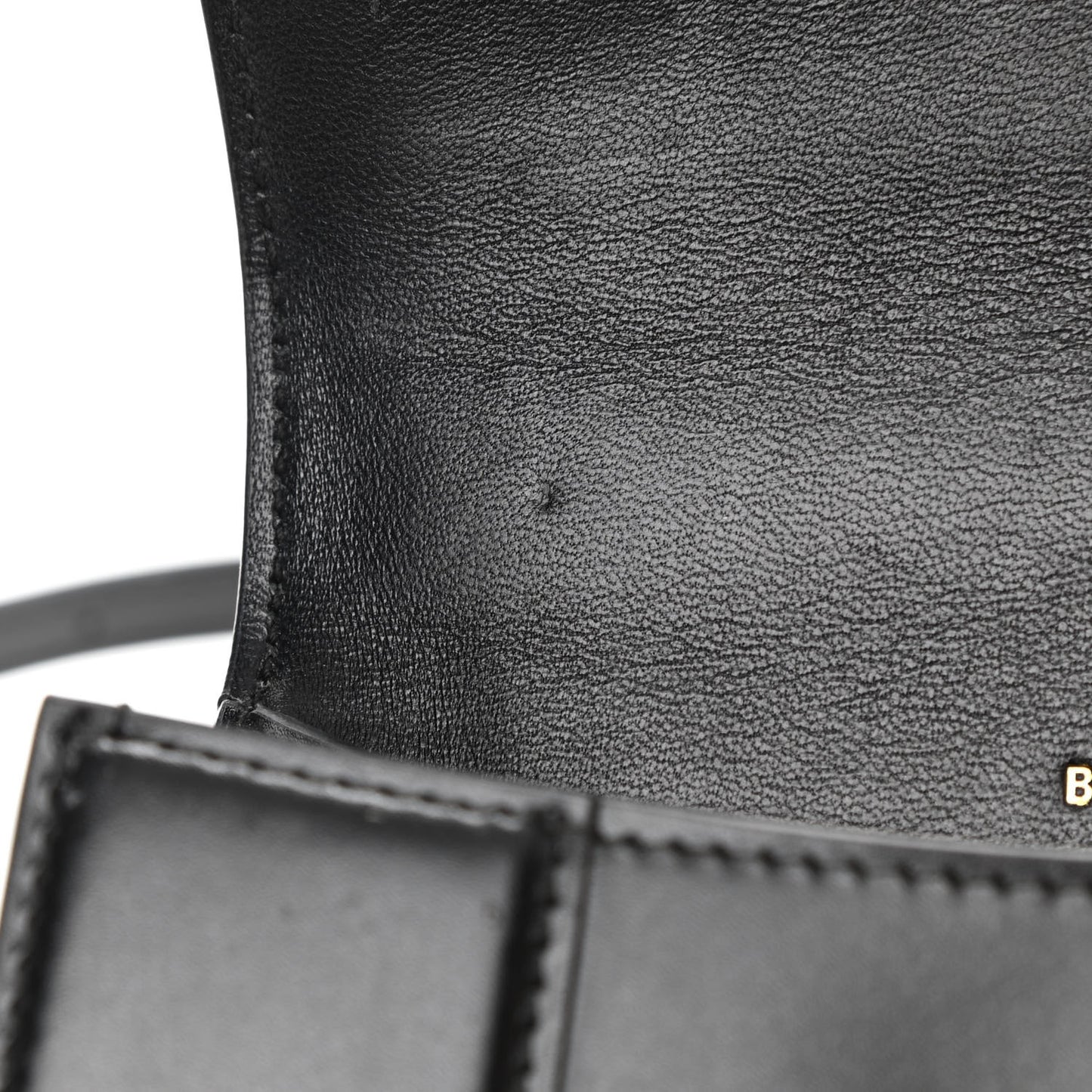 Shiny Box Calfskin Hourglass Top Handle Bag XS Black