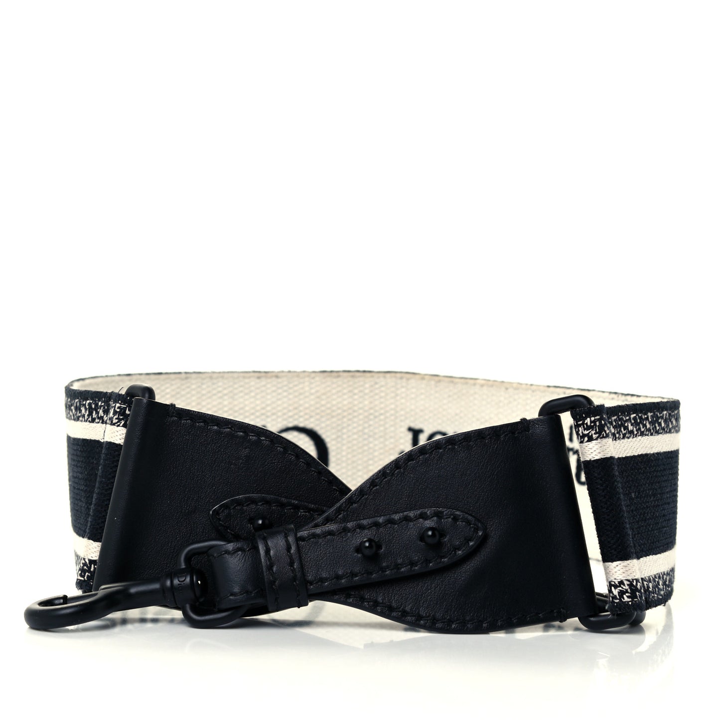 Canvas Embroidered Shoulder Strap Black White