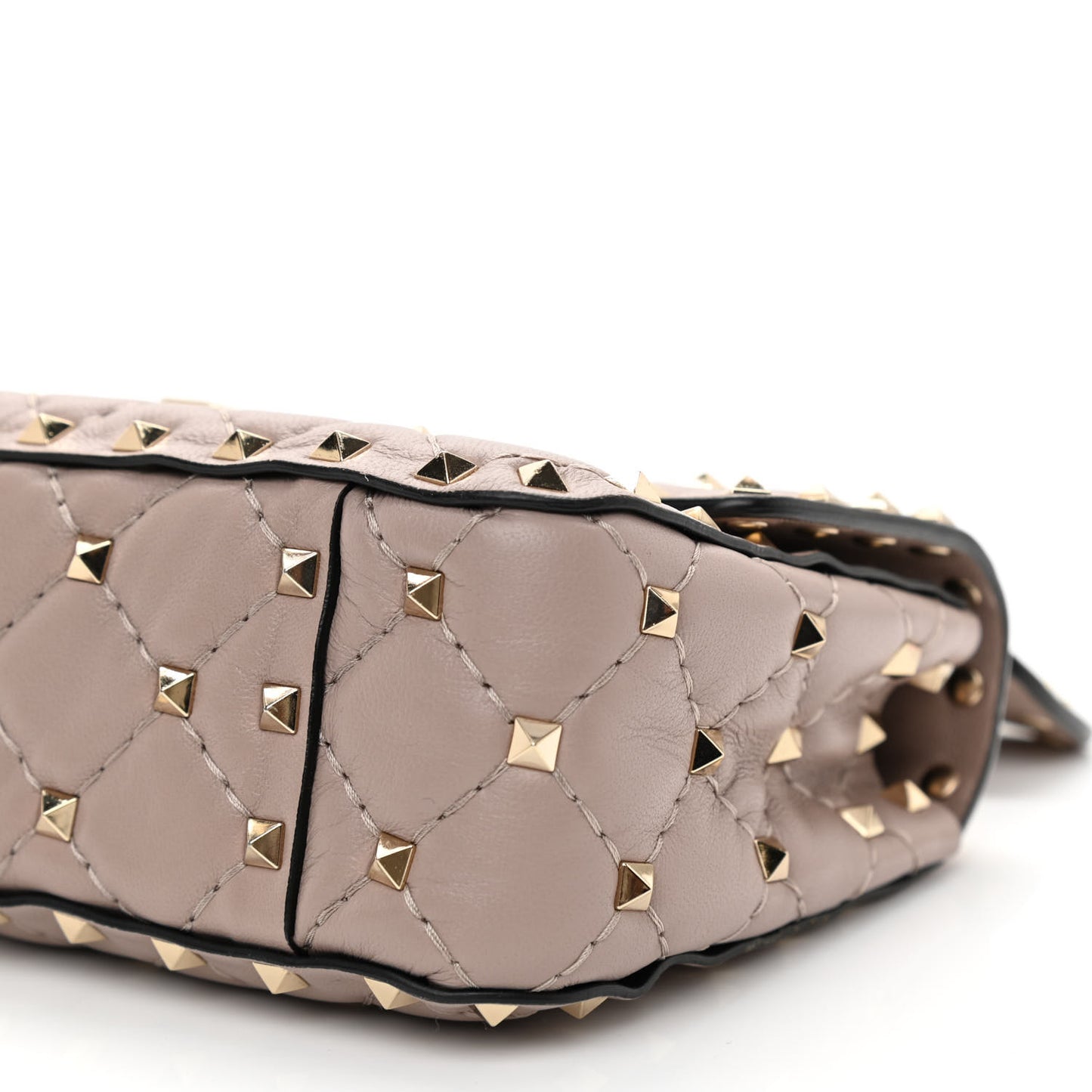 Nappa Small Rockstud Spike Shoulder Bag Poudre