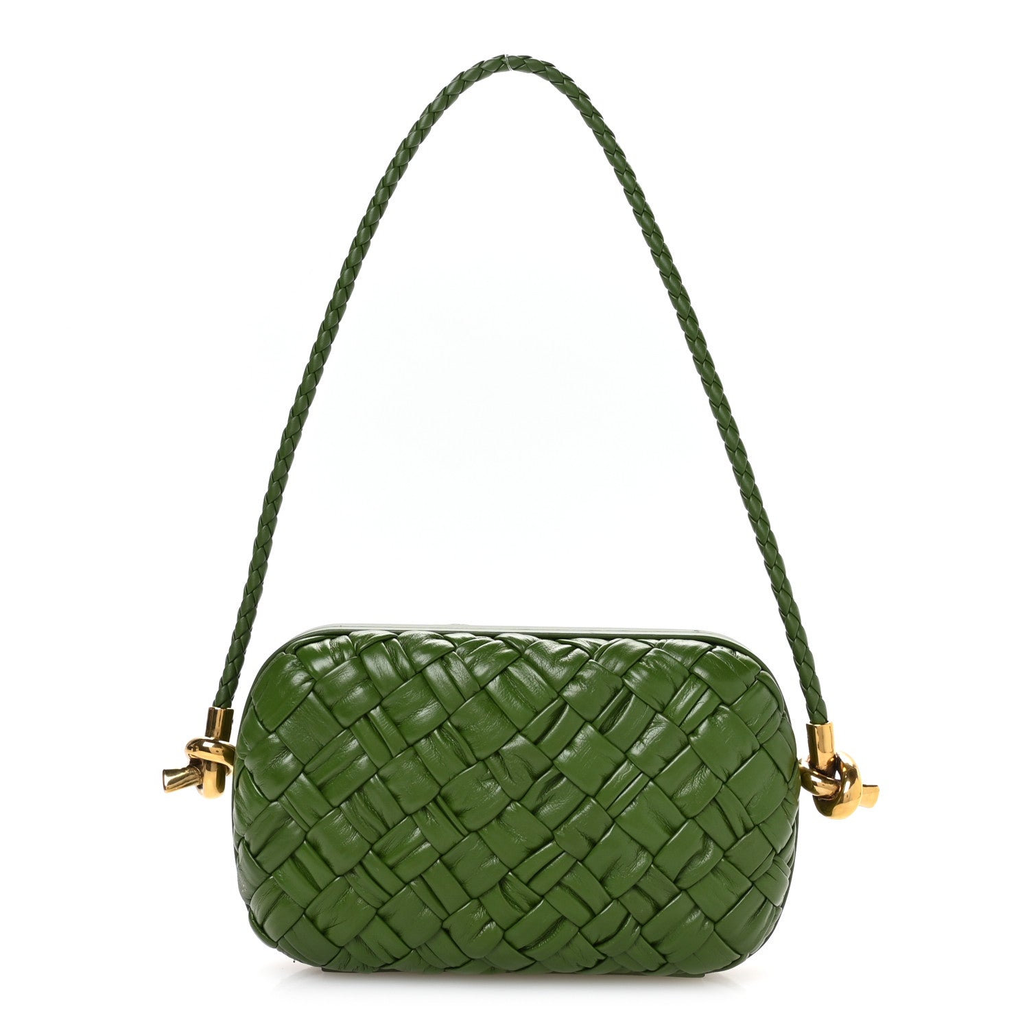 Bottega Venetaショルダーバッグ Bottega Veneta Calfskin Intrecciato Knot On Strap Avocado 1779764