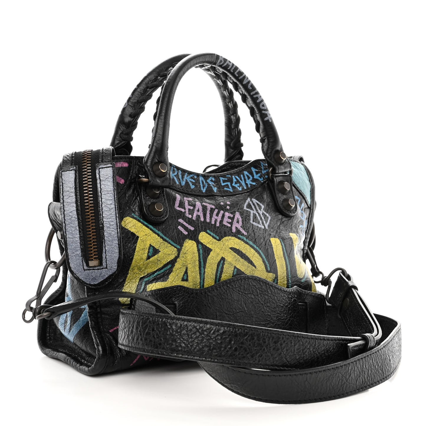 Agneau Arena Graffiti All Over Classic Hardware Mini City Black Multicolor