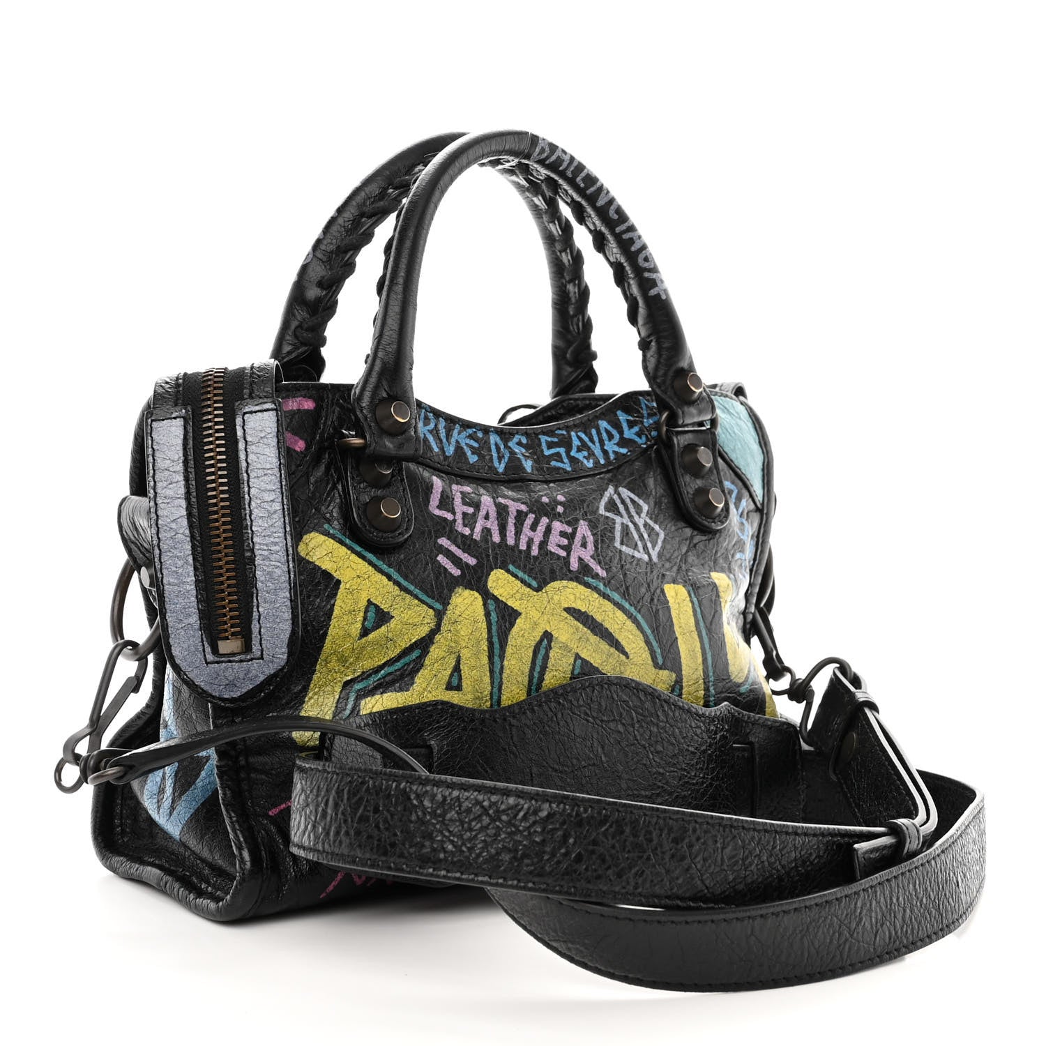 Balenciaga Agneau Arena Graffiti All Over Classic Hardware Mini City Black Multicolor 3 of 10