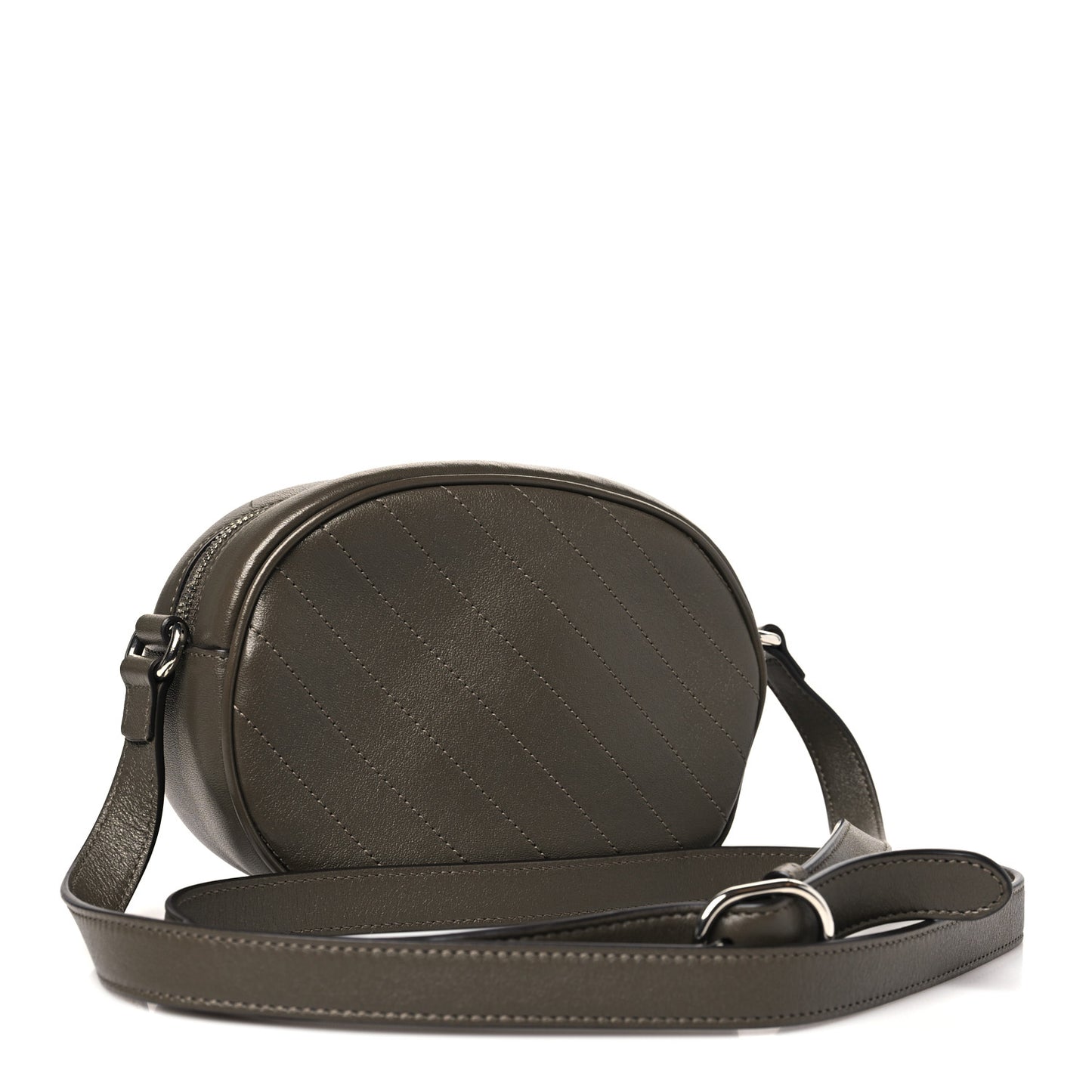 Sakai Be Green Calfskin Diagonal Stitched Mini Blondie Shoulder Bag Craclet Brown