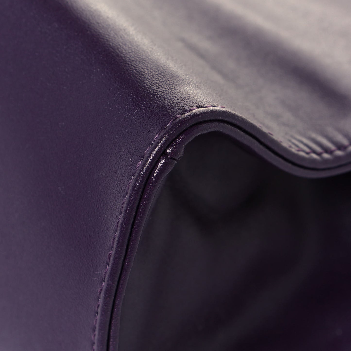 Vegan Leather Small Shopping Bag Eggplant
