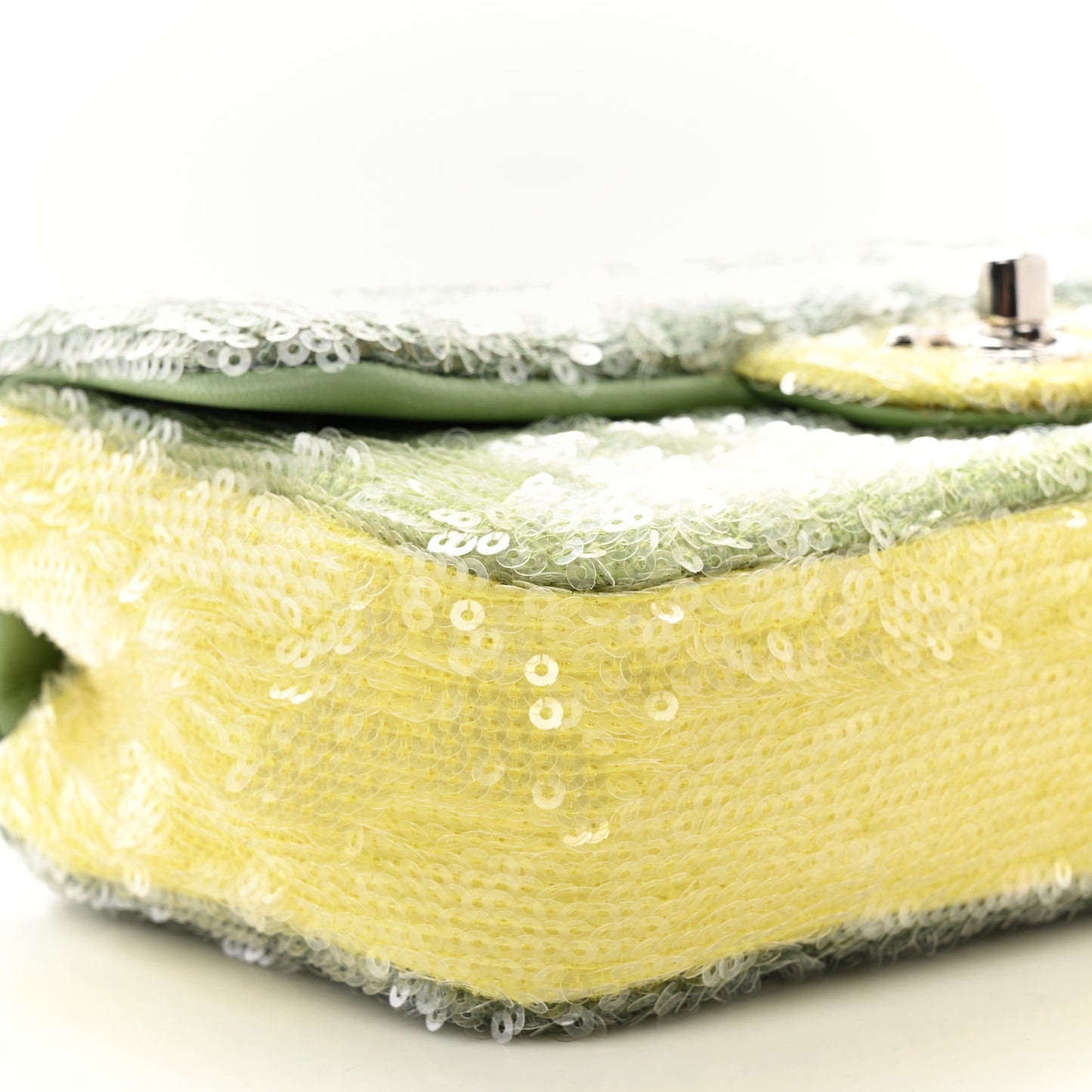 Sequin Mini Waterfall Flap Green Light Green Yellow
