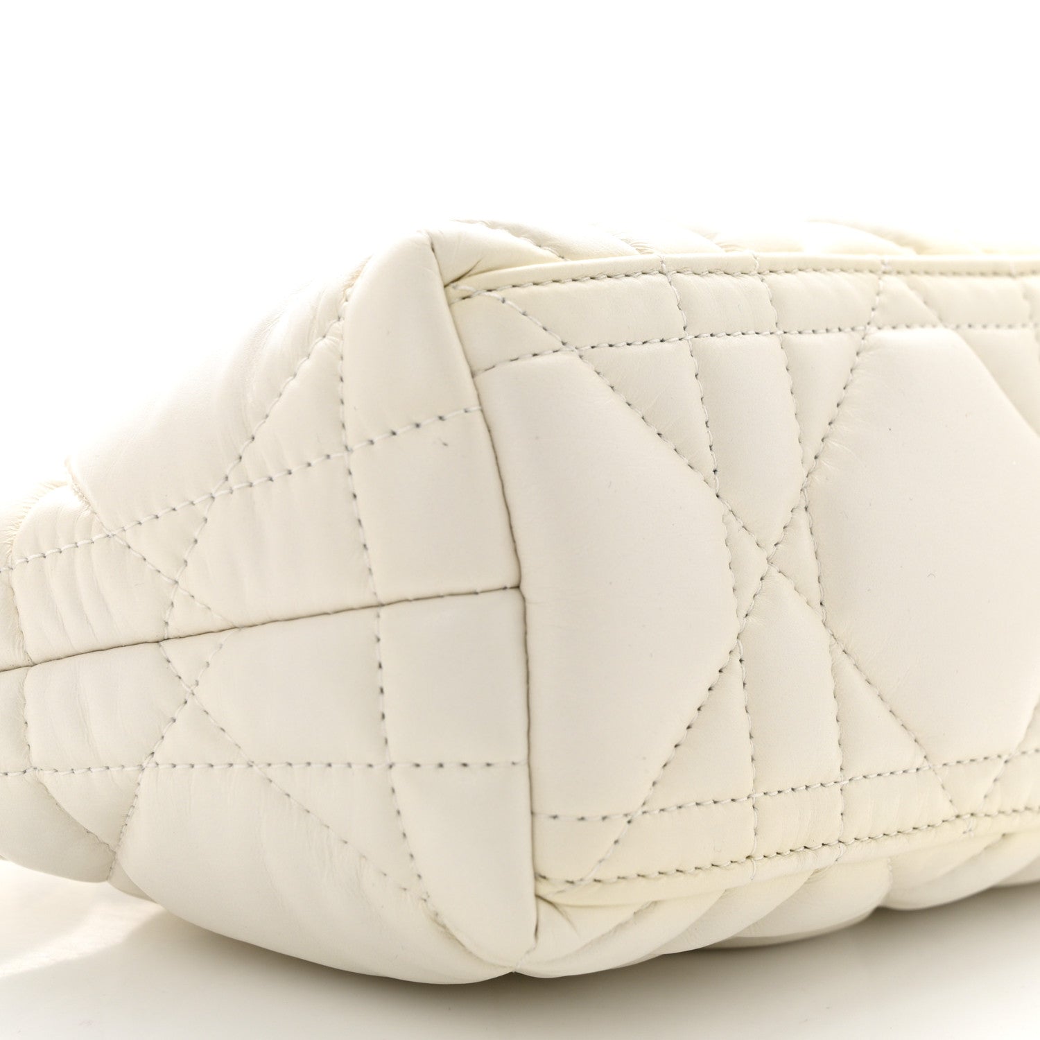 Christian Dior Calfskin Macrocannage Small Diortravel Nomad Pouch Latte 9 of 11