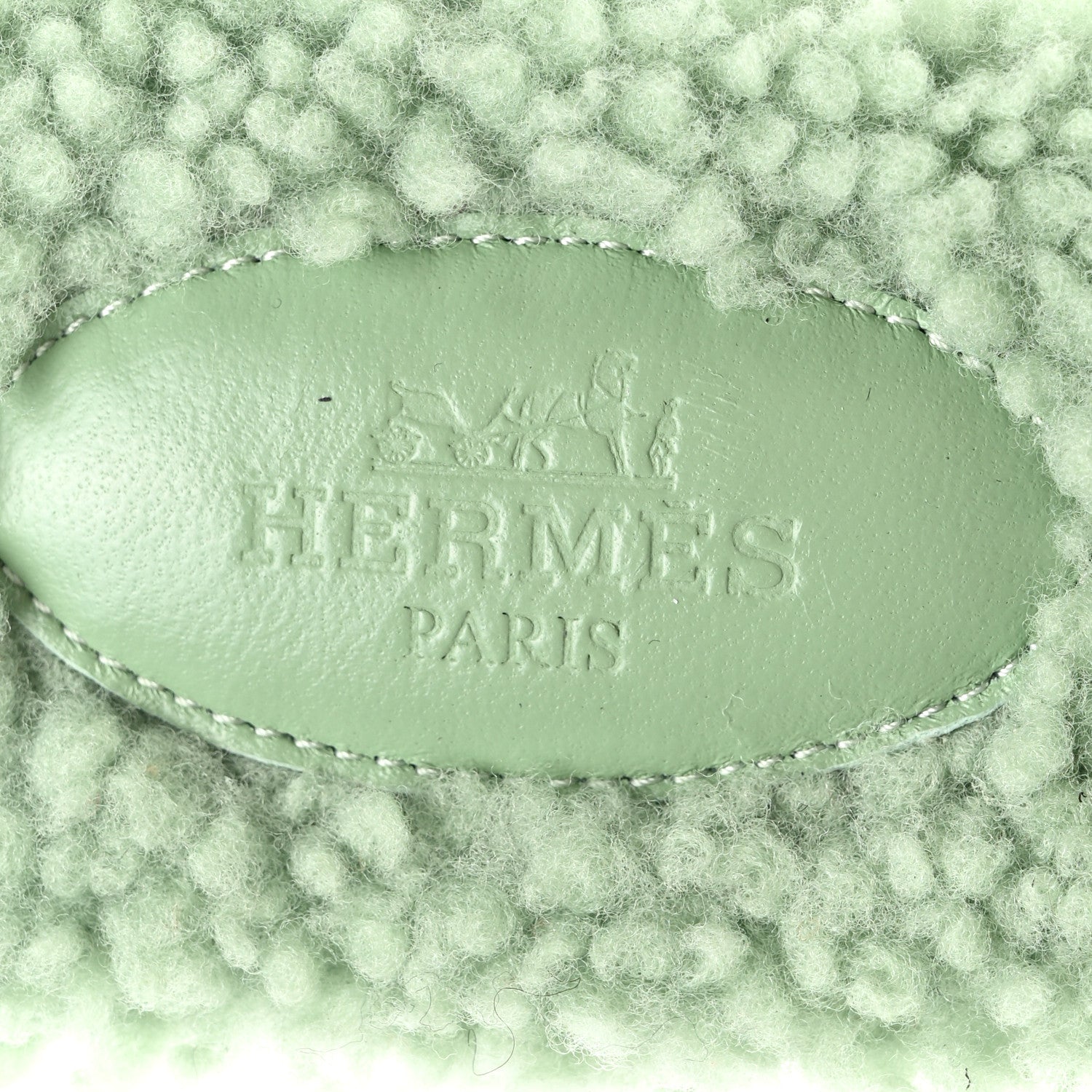 Hermes Woolskin Oran Sandals 39 Vert D’eau 7 of 8