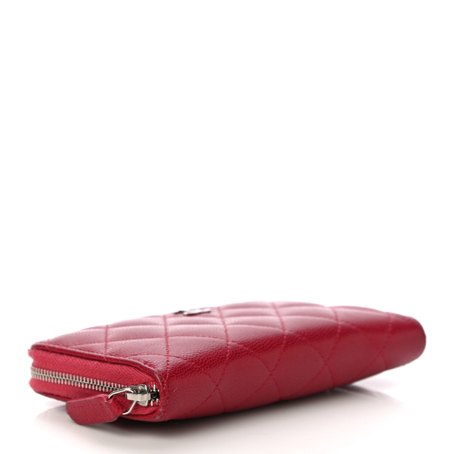 Chanel Caviar Quilted Medium Zip Around Wallet Red 4 of 21