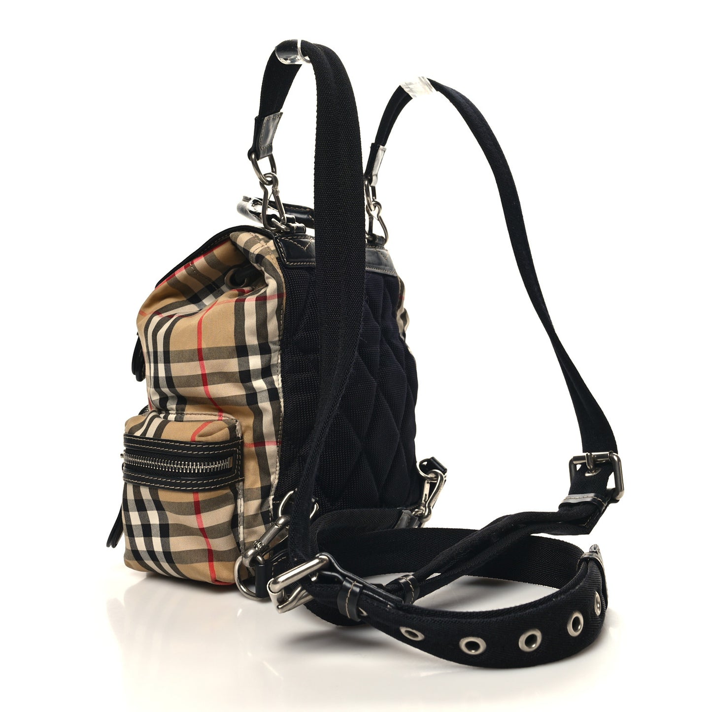 Vintage Check Small Rucksack Backpack Antique Yellow