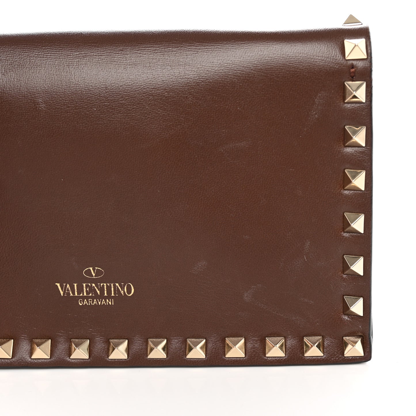 Nappa Rockstud Wristlet Clutch Taupe