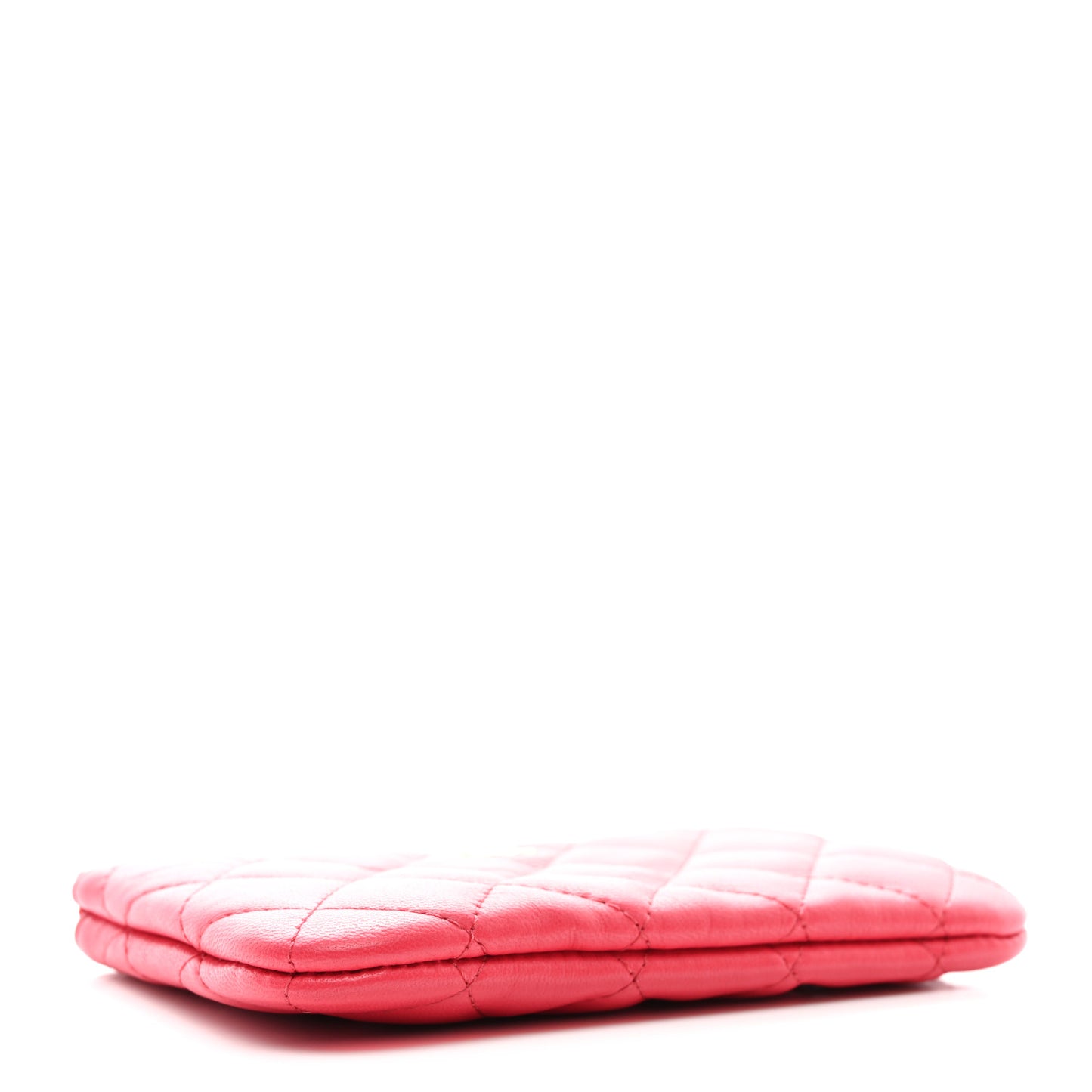 Lambskin Quilted Small Cosmetic Case Red