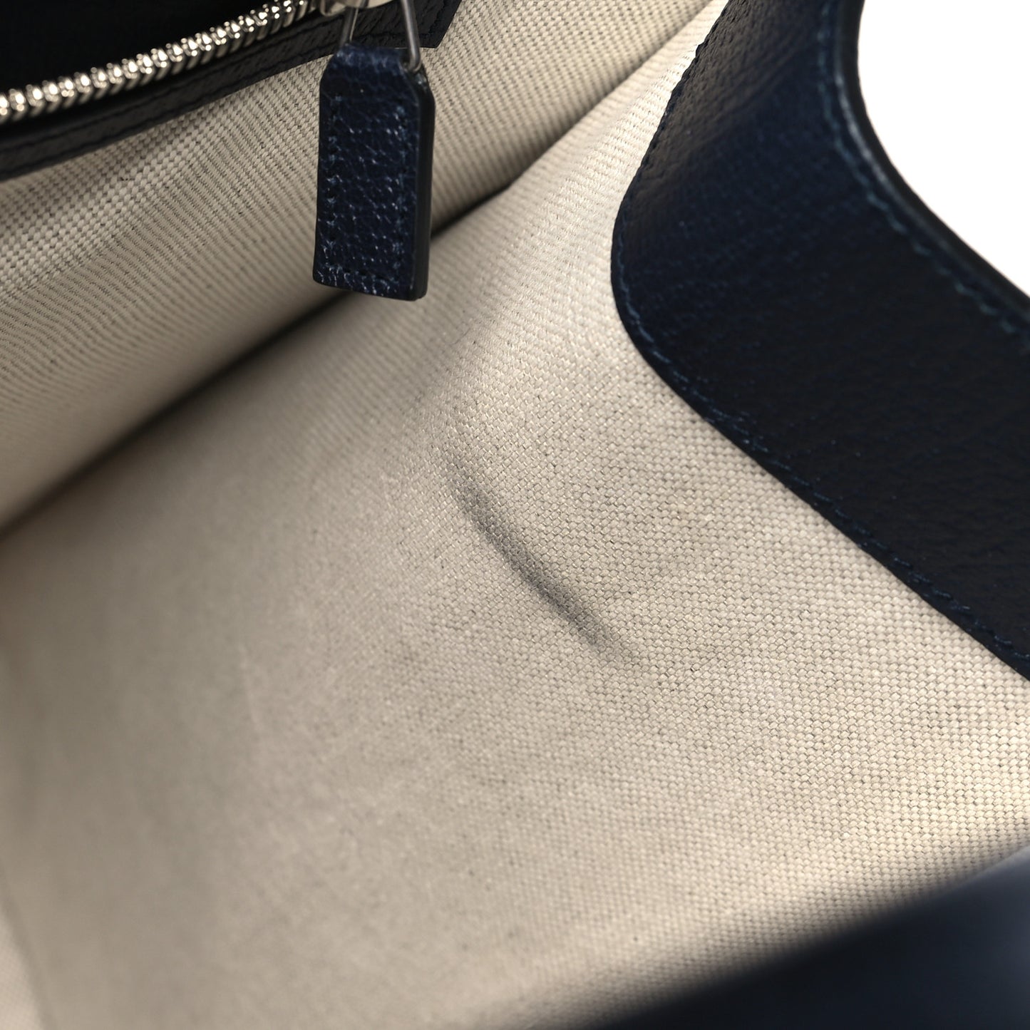GG Supreme Monogram Textured Dollar Calfskin Web Medium Retro Interlocking G Tote Bag Beige Blue