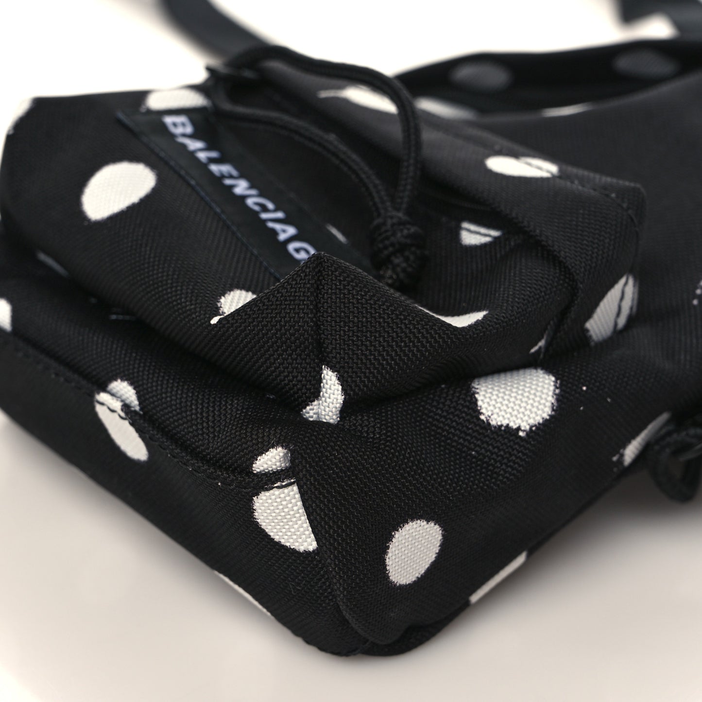 Recycled Casual Nylon Spray Polka Dots Mini Explorer Crossbody Backpack Black White