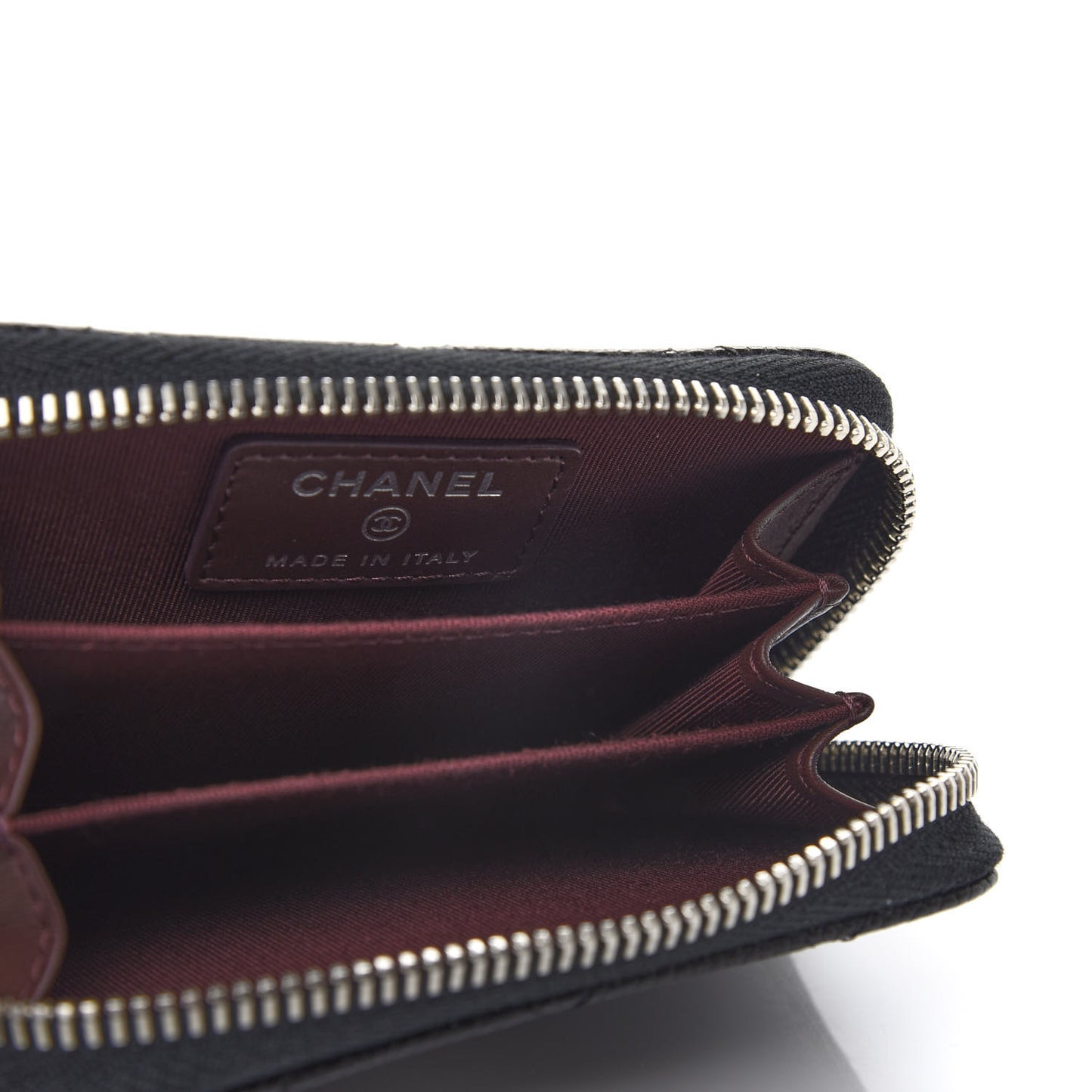 Caviar Quilted Zip Coin Purse Black